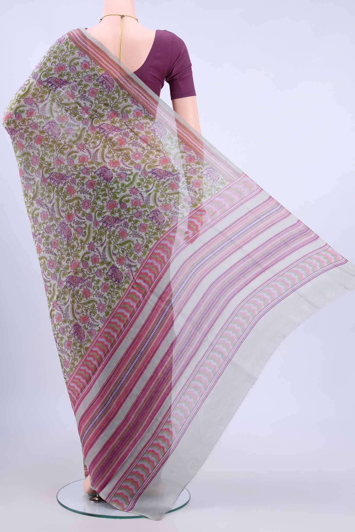 Grey Tussar Saree - Image 2