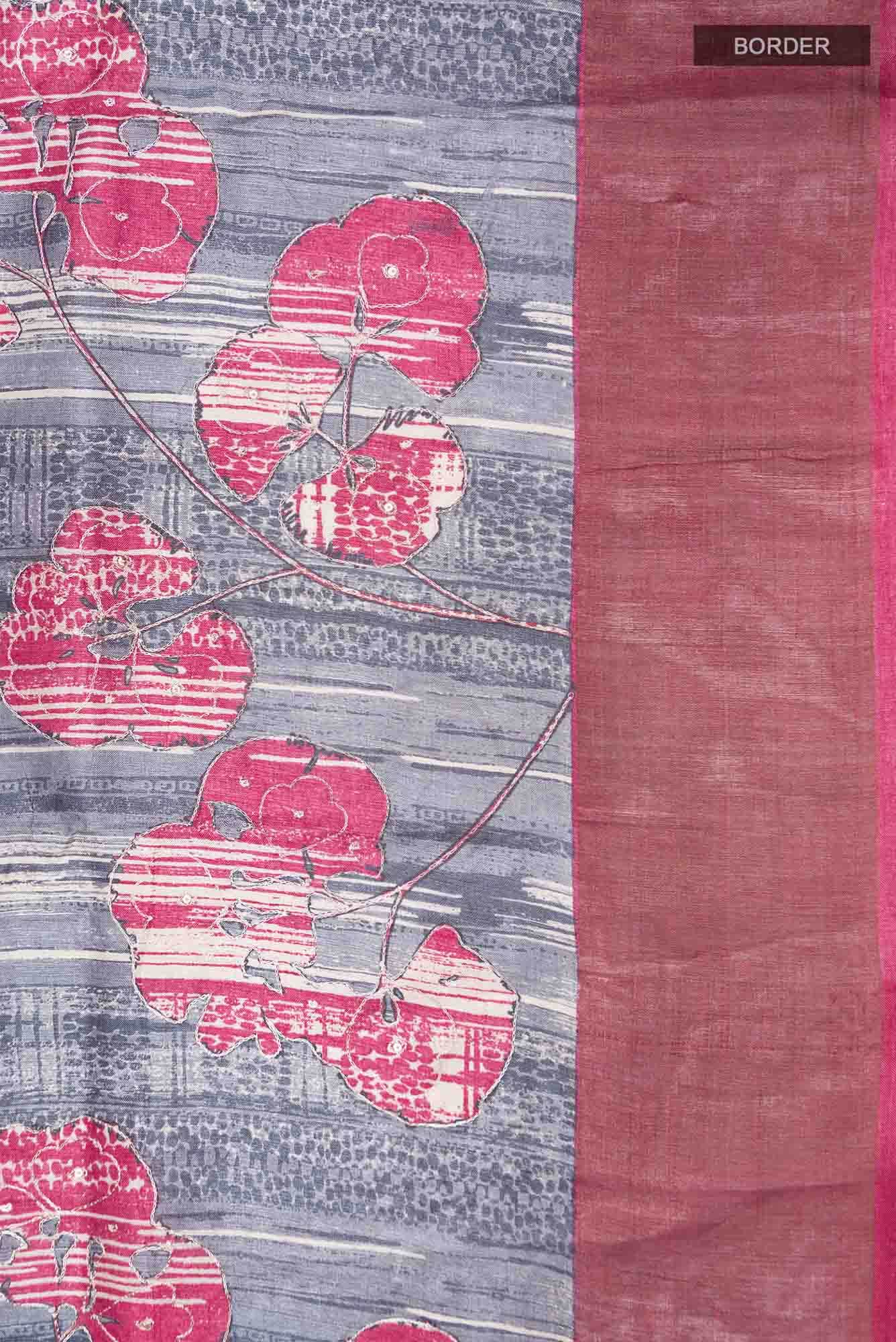 Grey Tussar Saree - Image 4