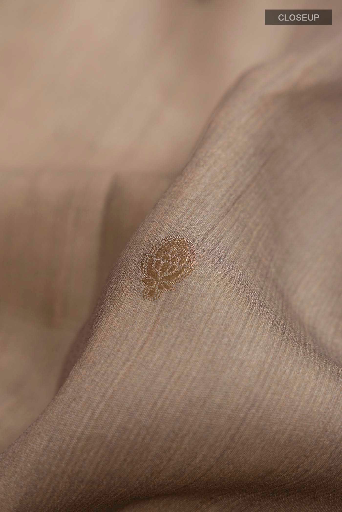 Grey Tussar Silk Saree - Image 2