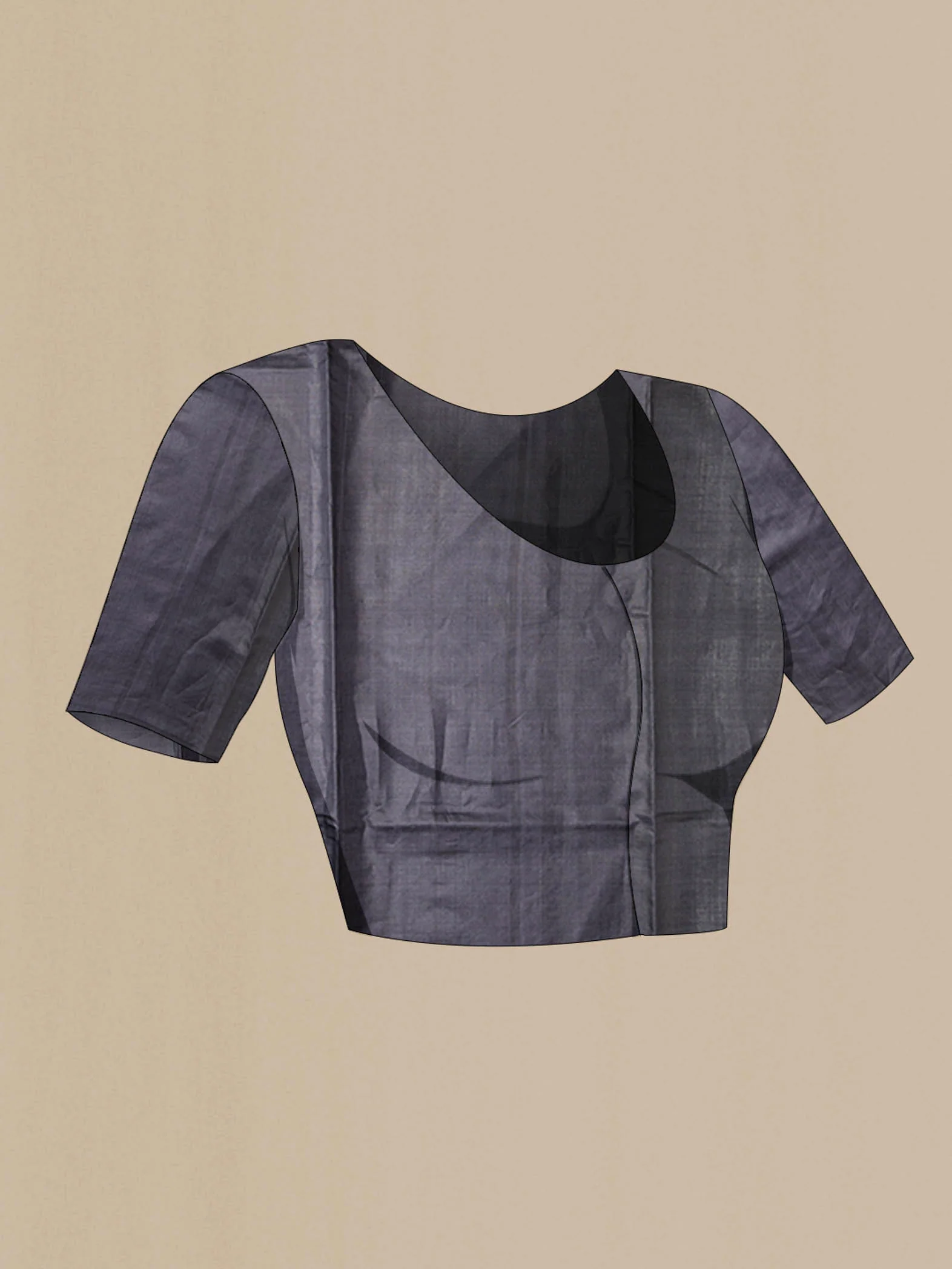 Grey Tussar Silk Saree - Image 4