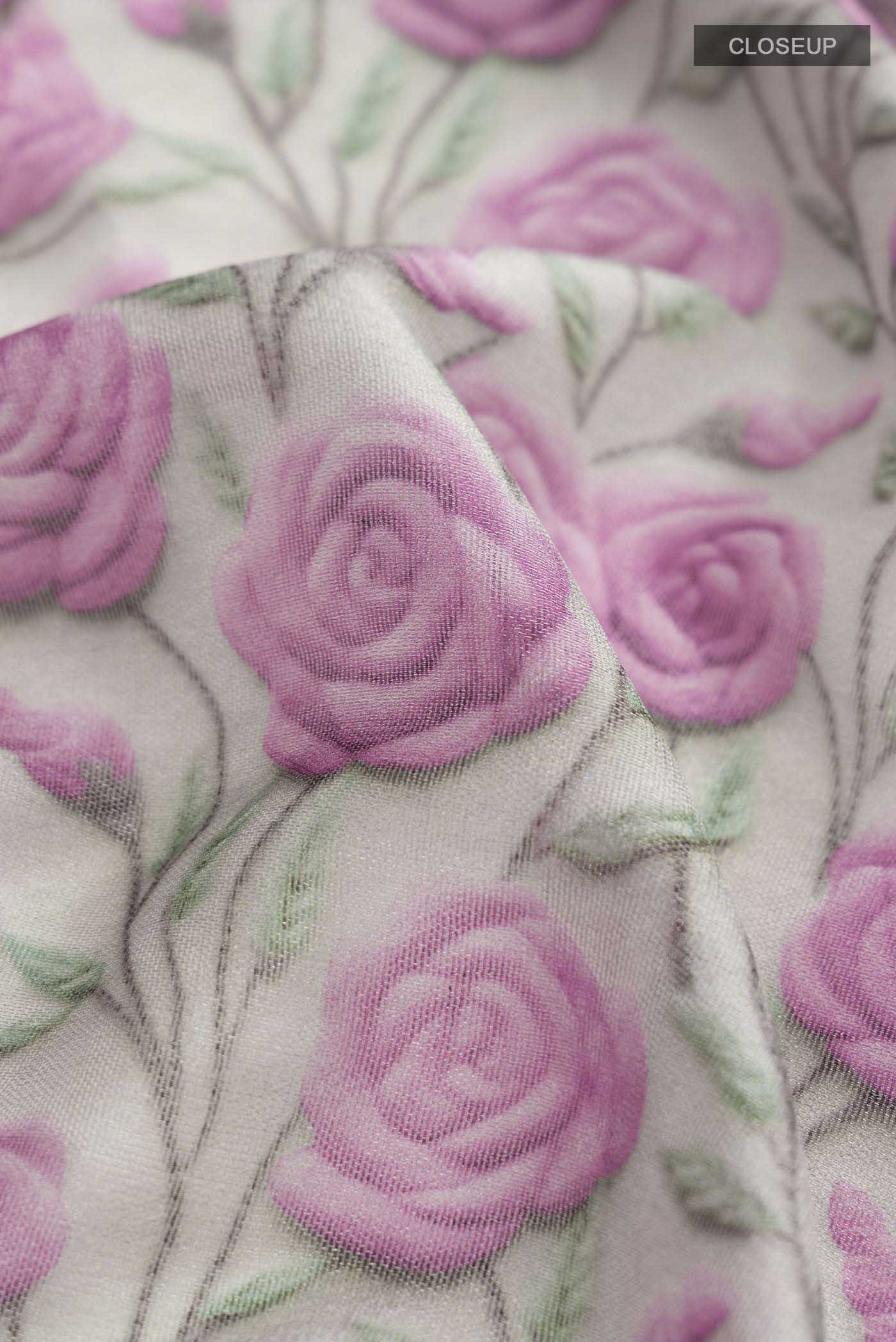 Grey Tussar Silk Saree - Image 2