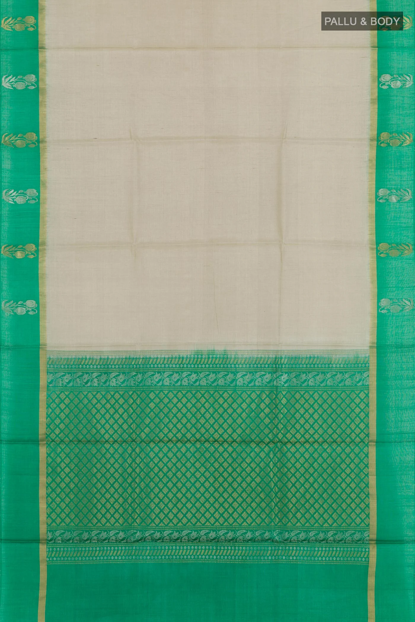 Grey Tussar Silk Saree - Image 3