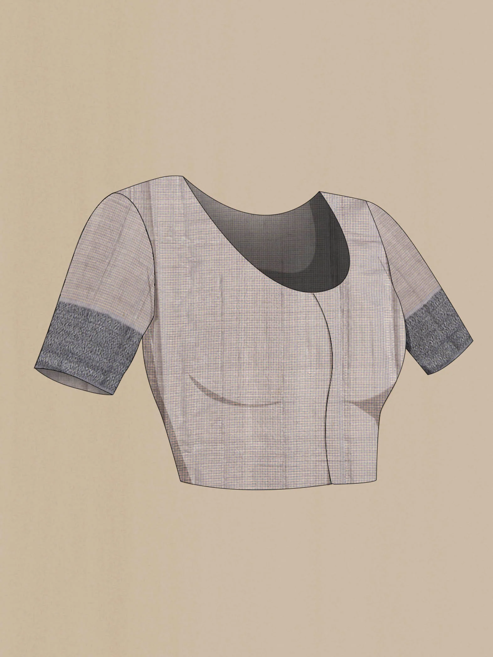 Grey Tussar Silk Saree - Image 4
