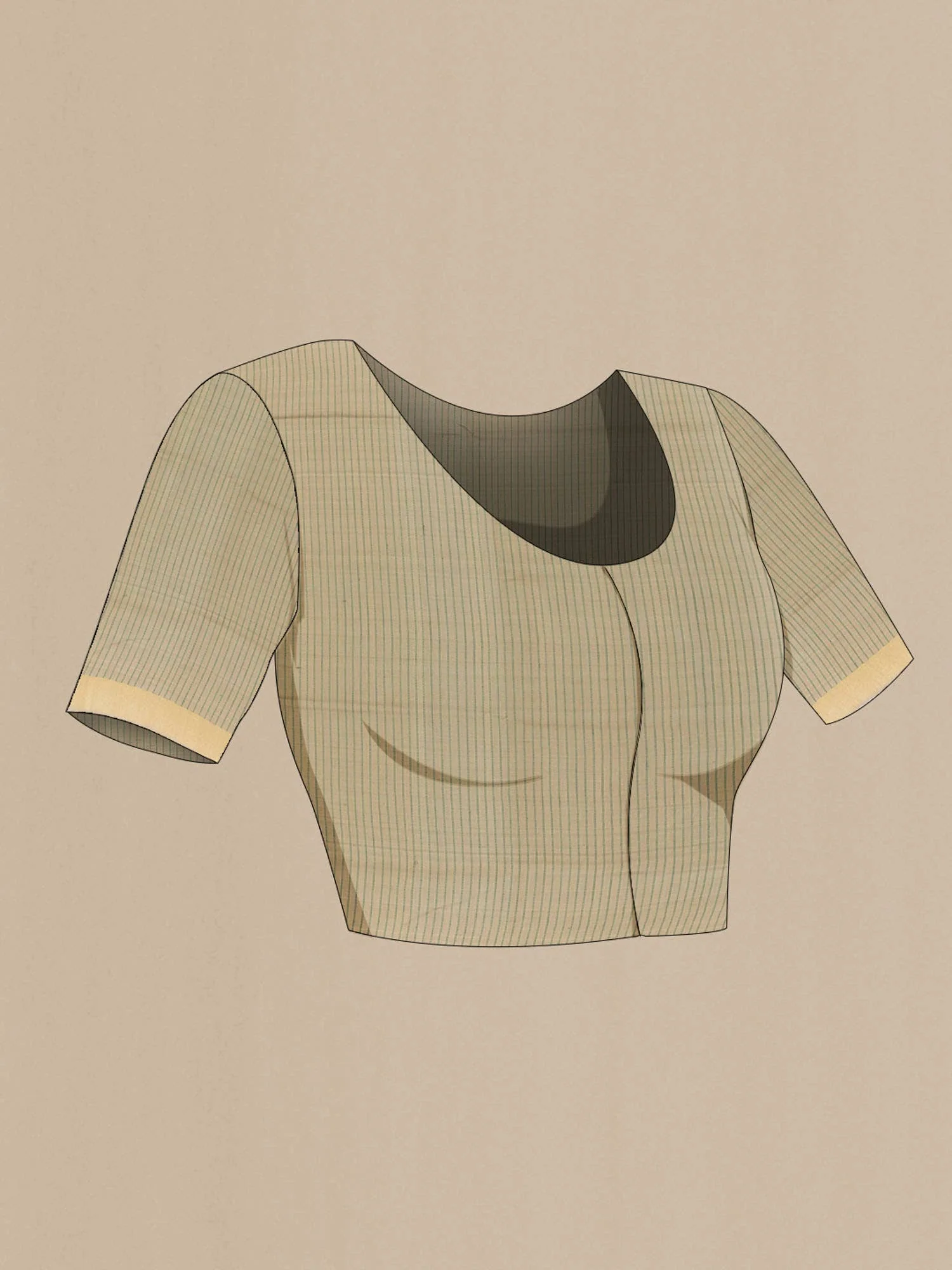 Grey Tussar Silk Saree - Image 3