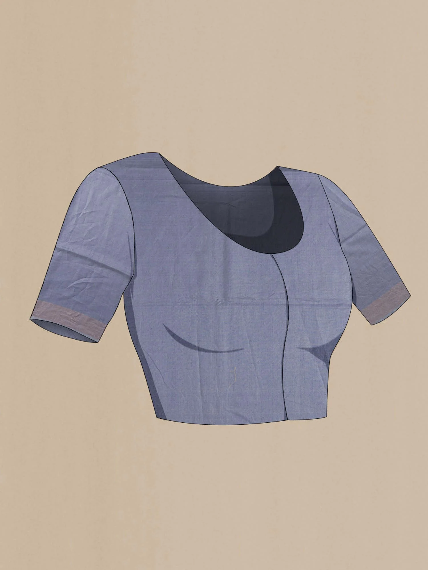 Grey Tussar Silk Saree - Image 5