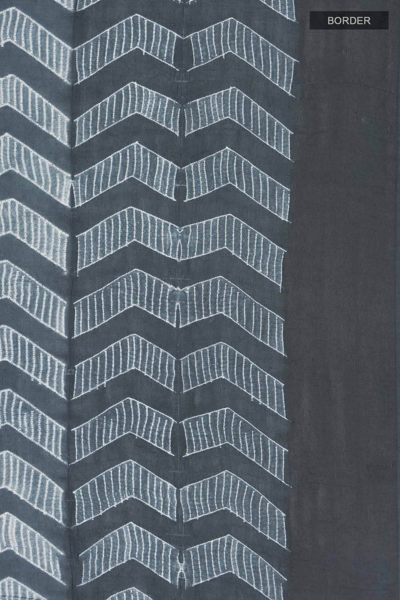 Grey Tussar Silk Saree - Image 4