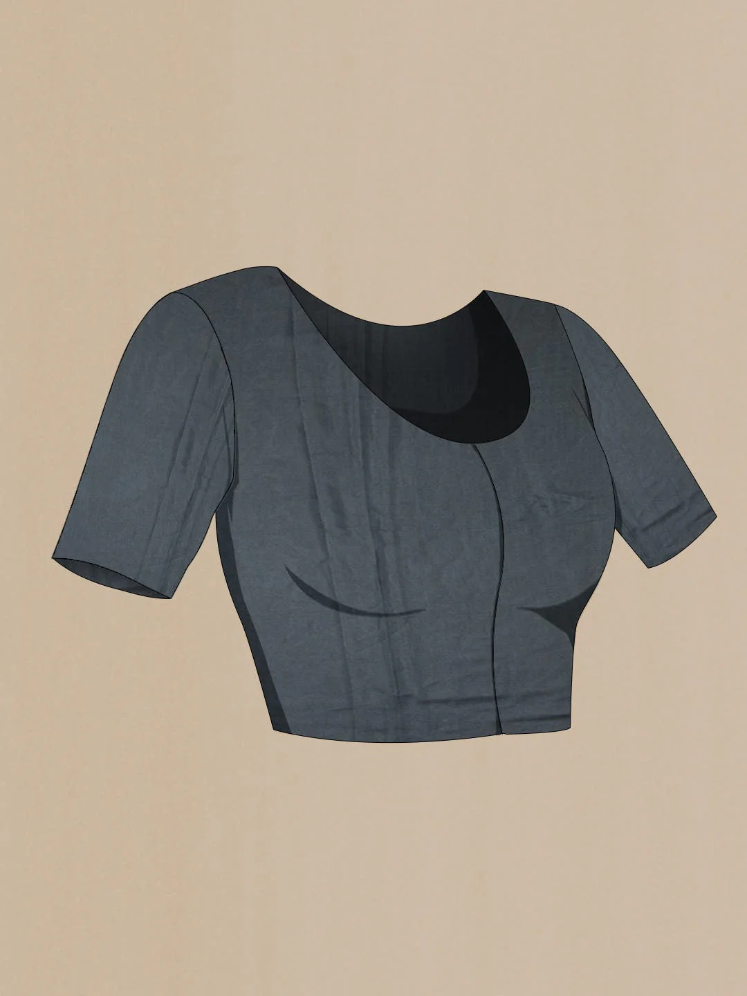 Grey Tussar Silk Saree - Image 5