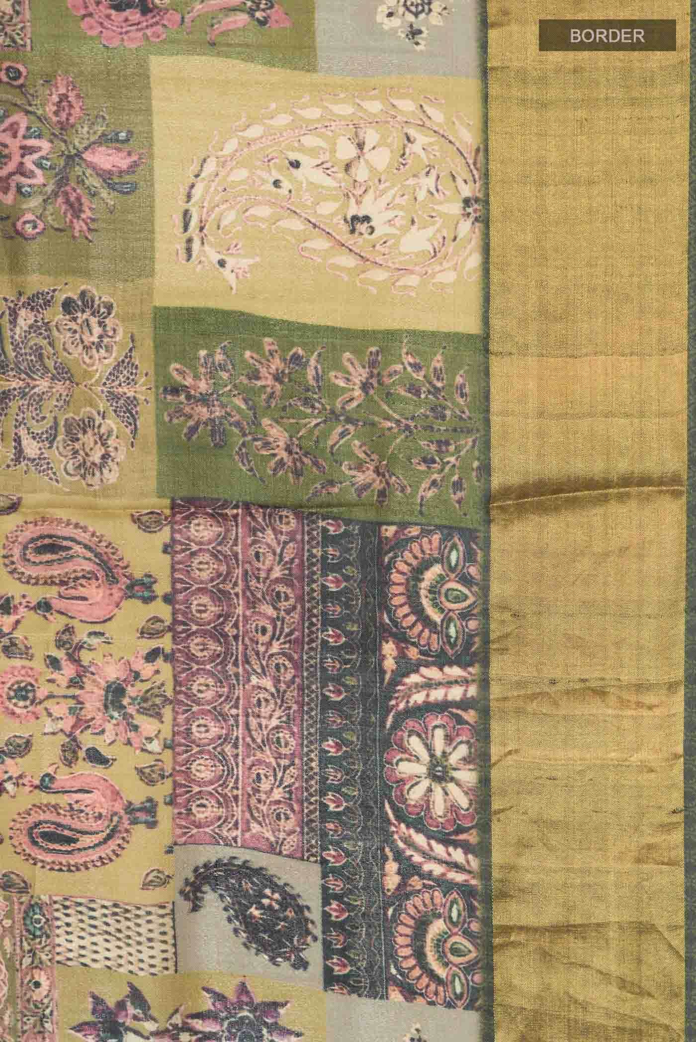 Grey Tussar Silk Saree - Image 4