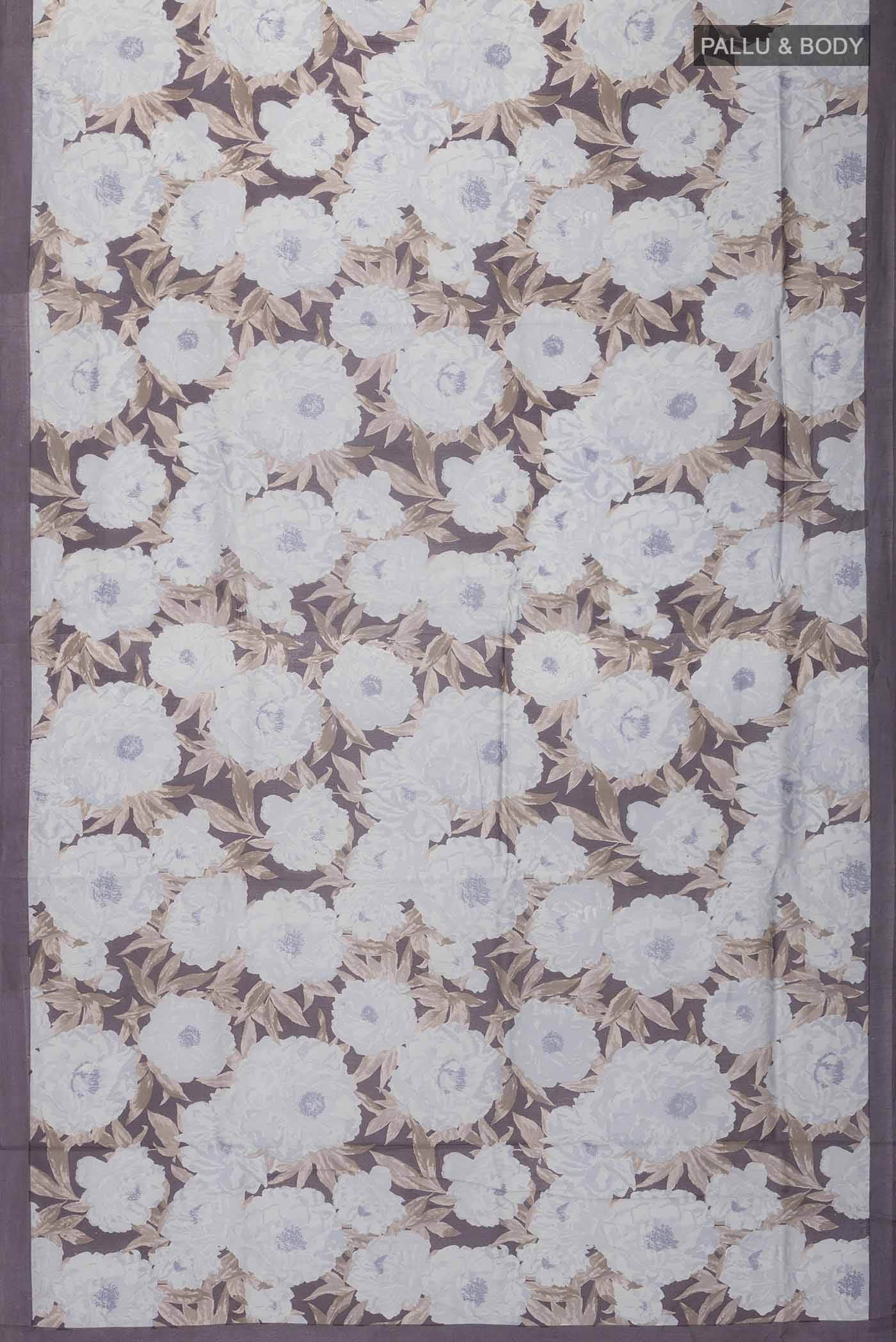 Grey Tussar Silk Saree - Image 3