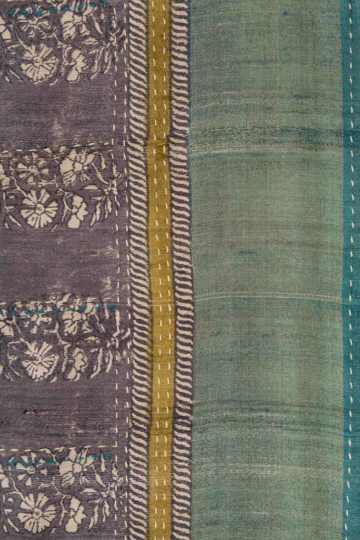 Grey Tussar Silk Saree - Image 3