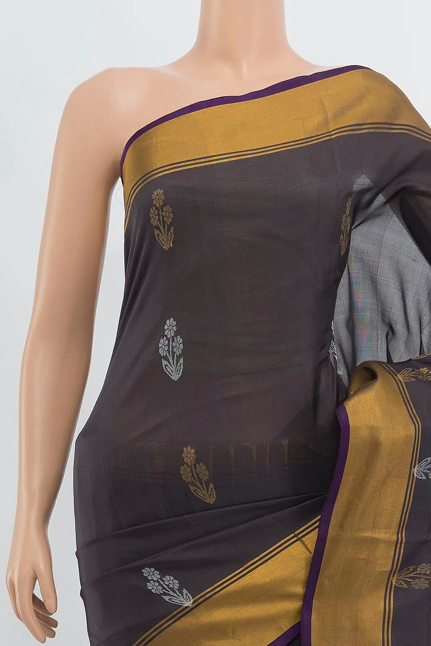 Grey Uppada Silk Saree - Image 2