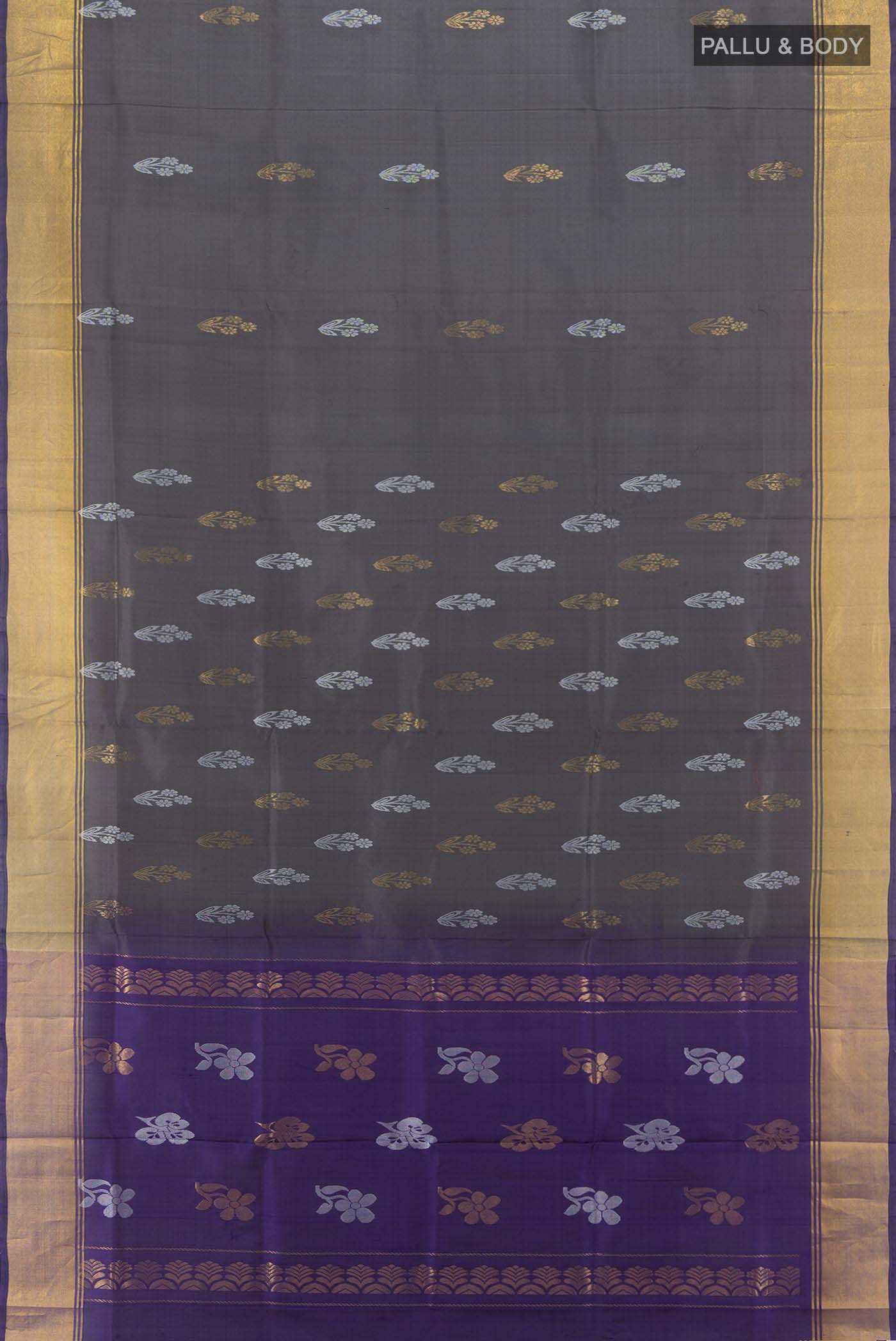Grey Uppada Silk Saree - Image 5