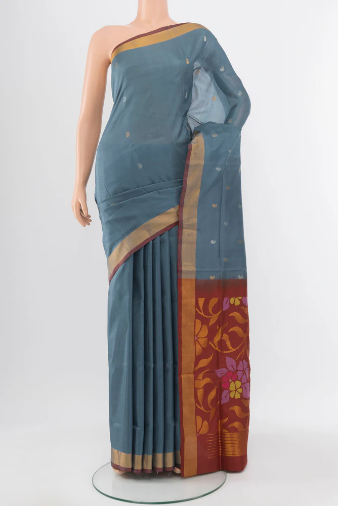 Grey Uppada Silk Saree