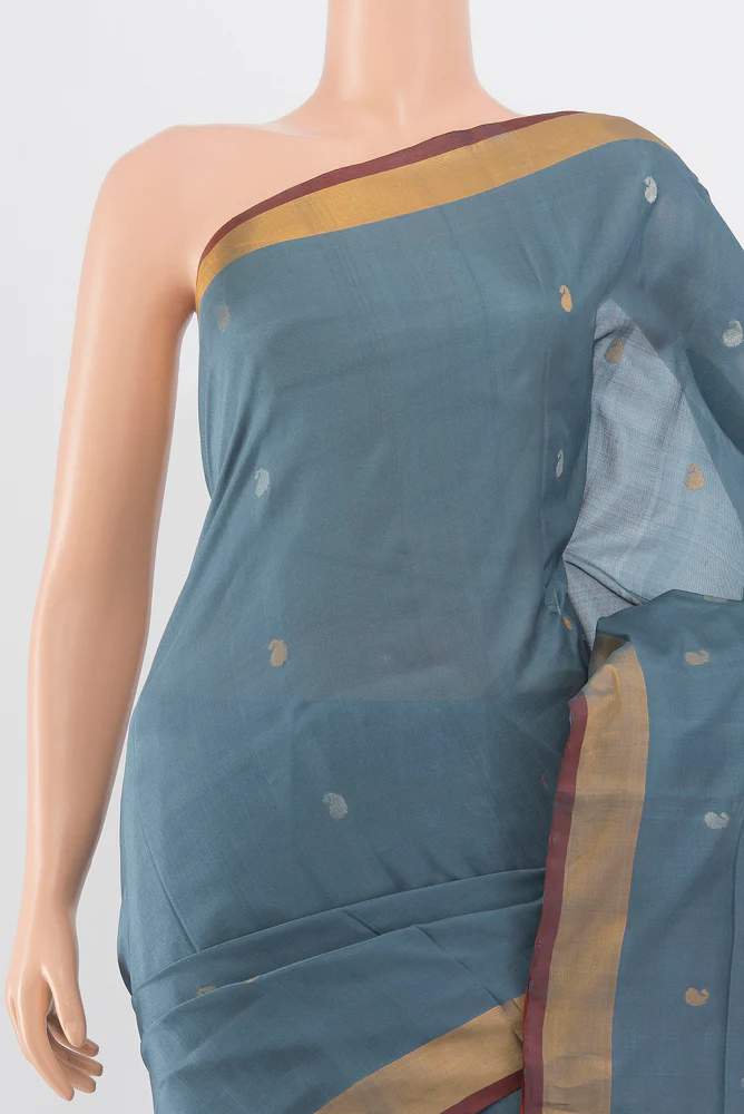 Grey Uppada Silk Saree - Image 2