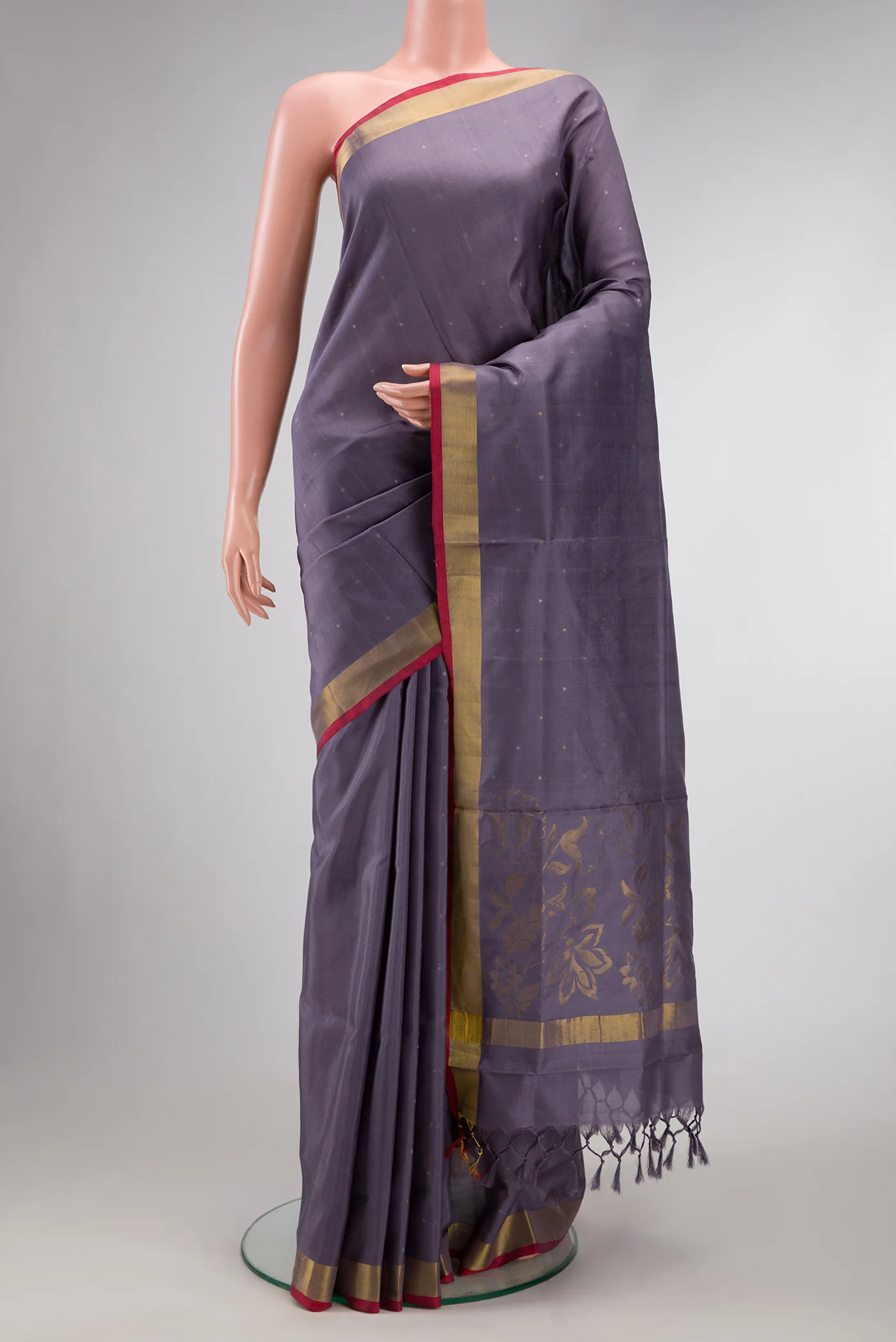 Grey Uppada Silk Saree