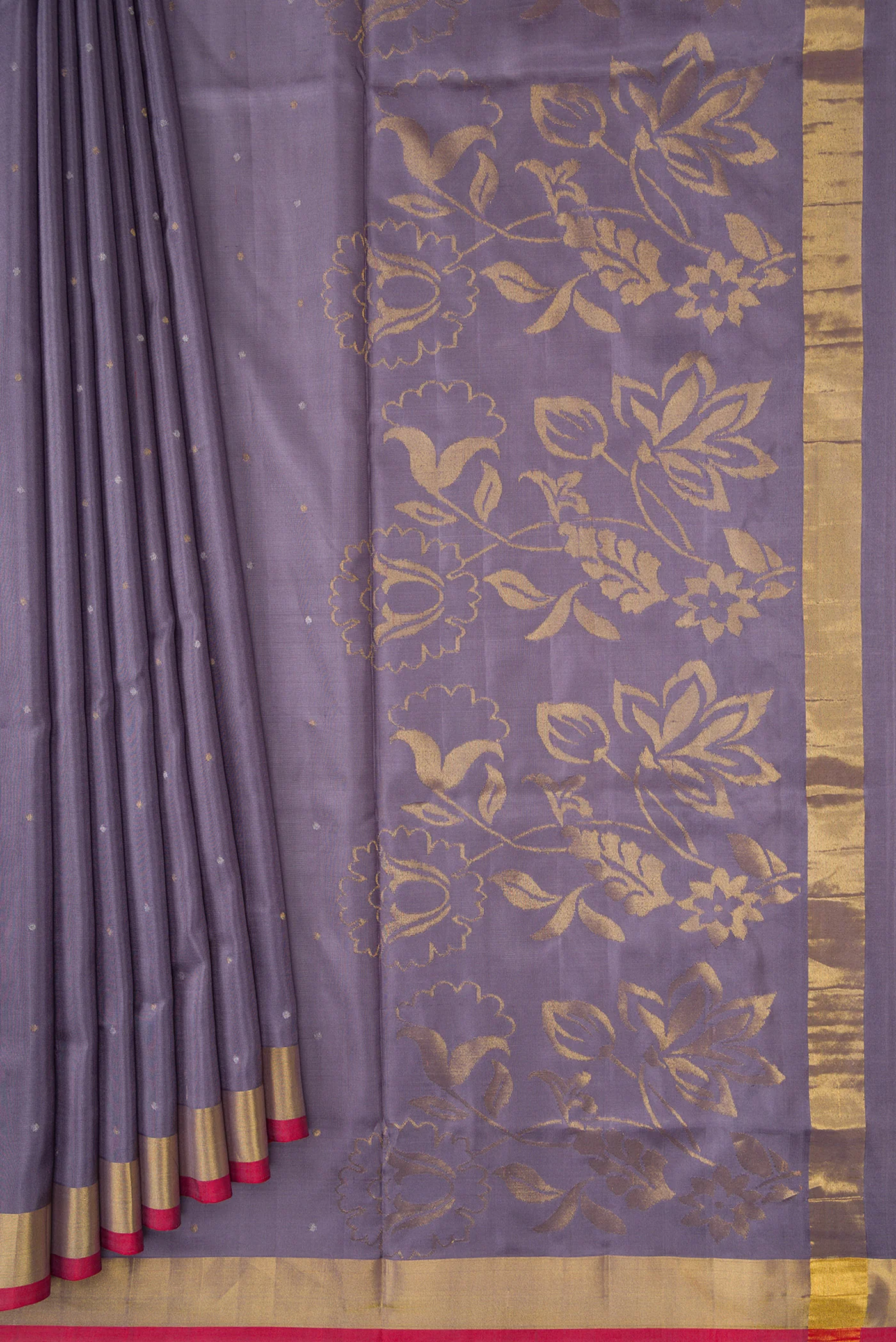 Grey Uppada Silk Saree - Image 4