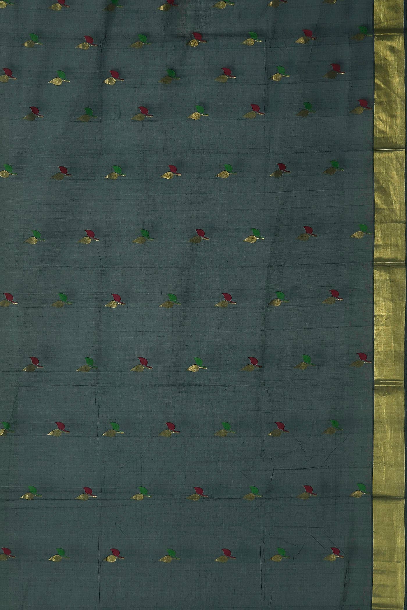 Grey Venkatagiri Cotton Saree - Image 6