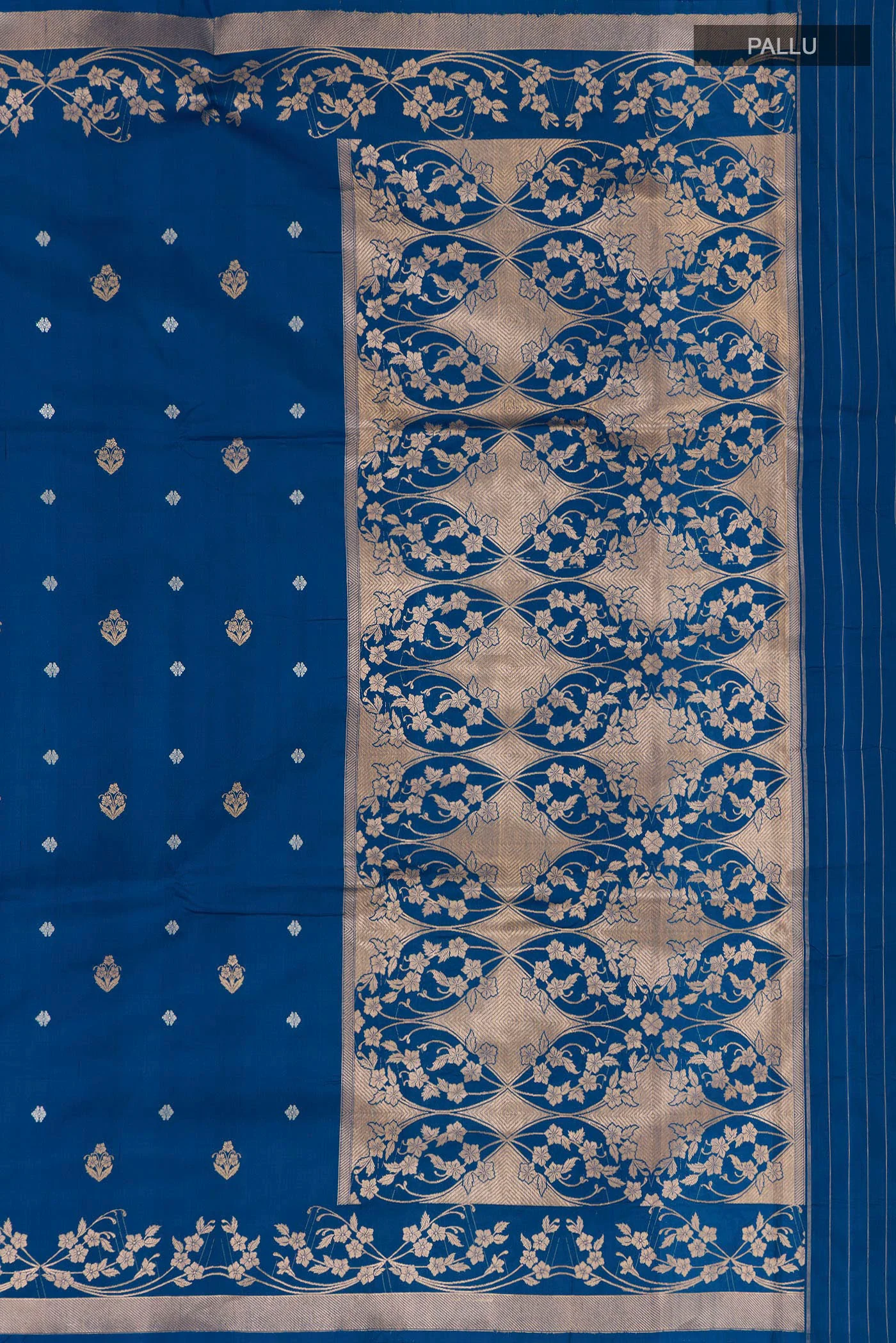 Gul- Teal Blue Banarasi Katan Silk Saree - Image 8