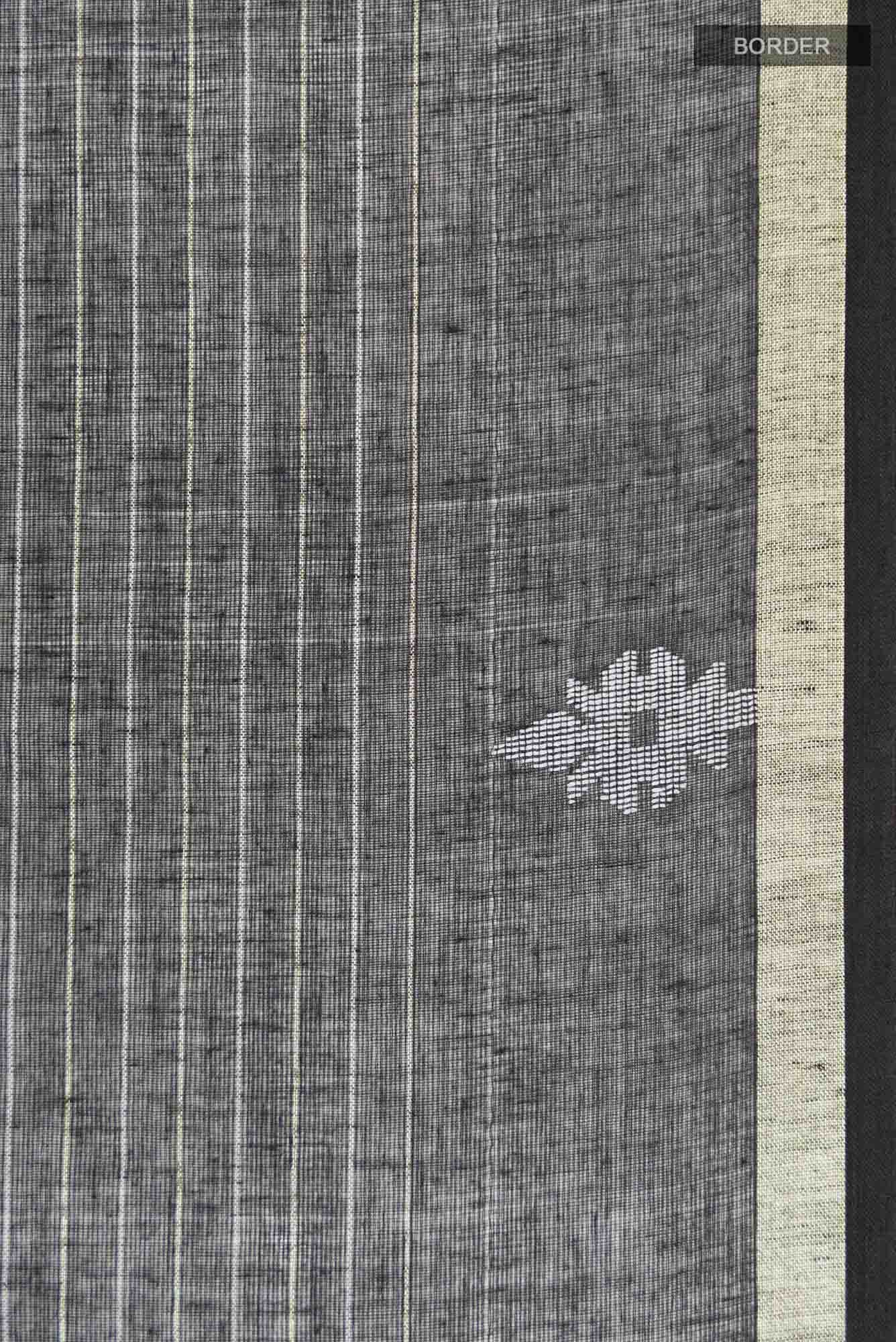 Haimanti-Black Bengal Cotton Saree - Image 5
