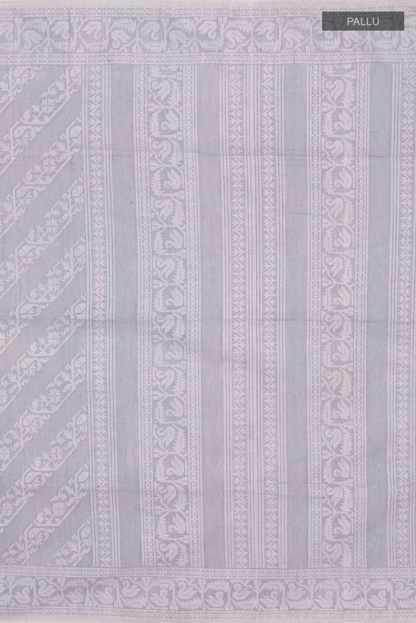 Hansika-Grey Bengal Cotton saree - Image 5