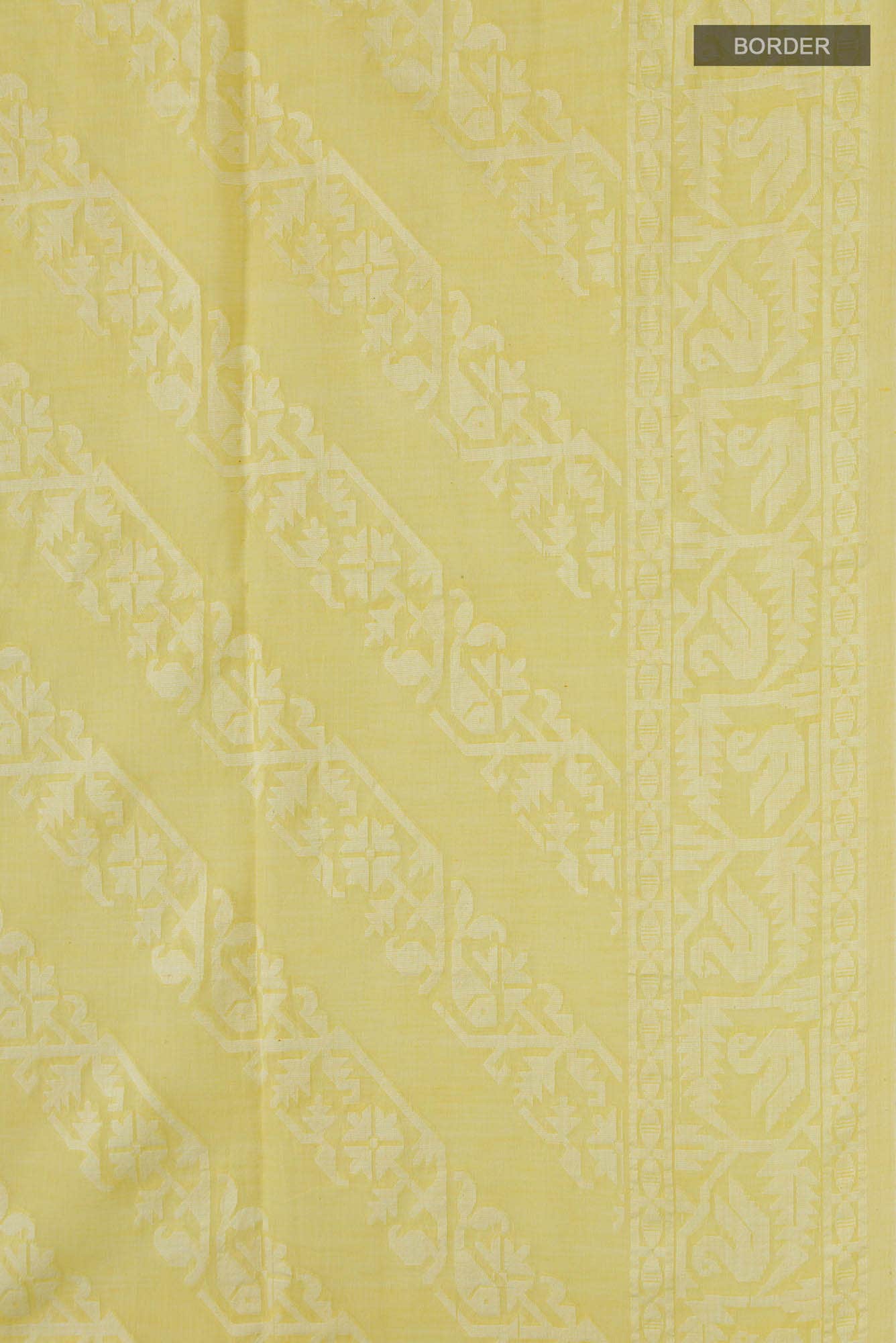 Hansika-Yellow Bengal Cotton Saree - Image 5