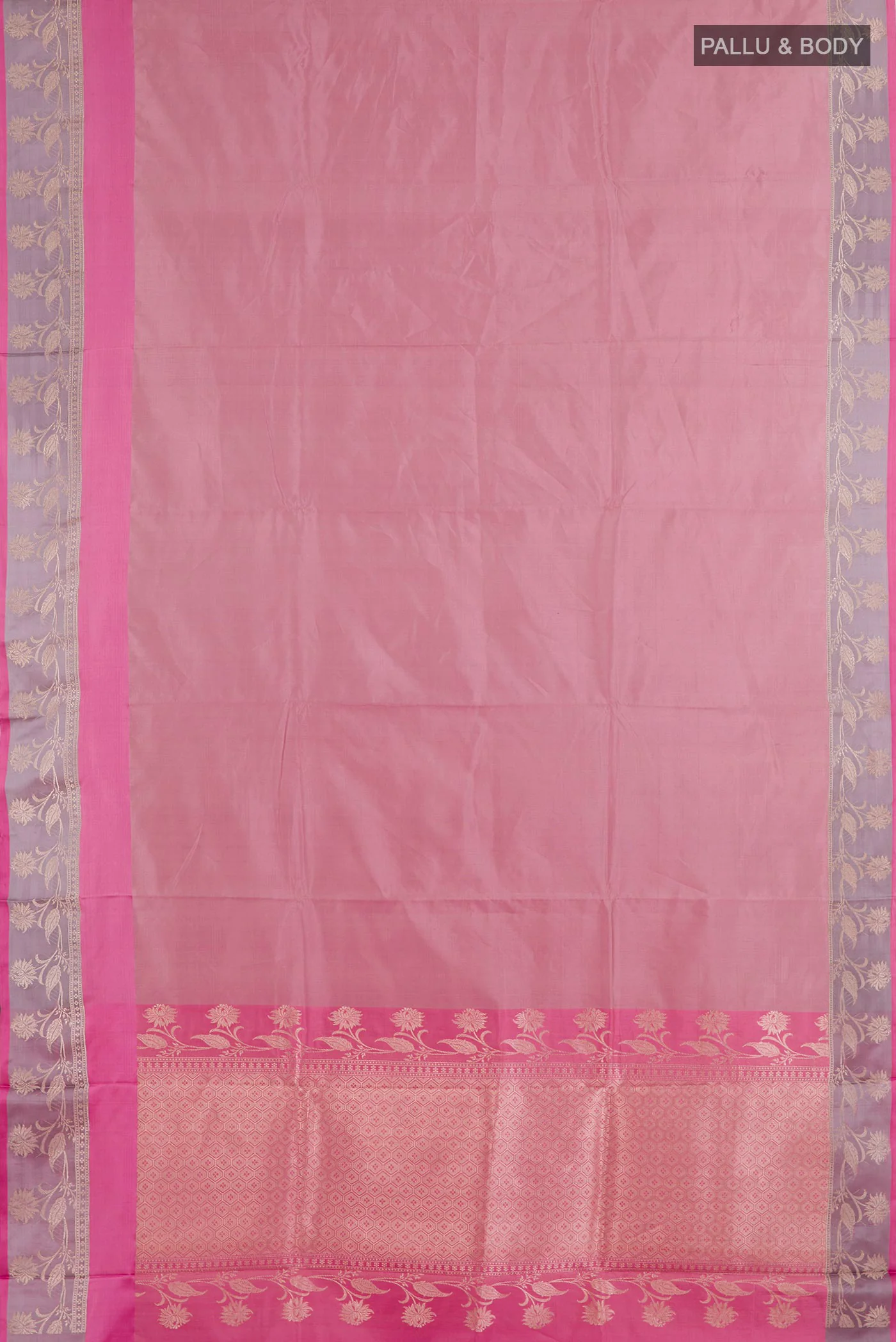 Lavender Banarasi Katan Silk Saree - Image 3