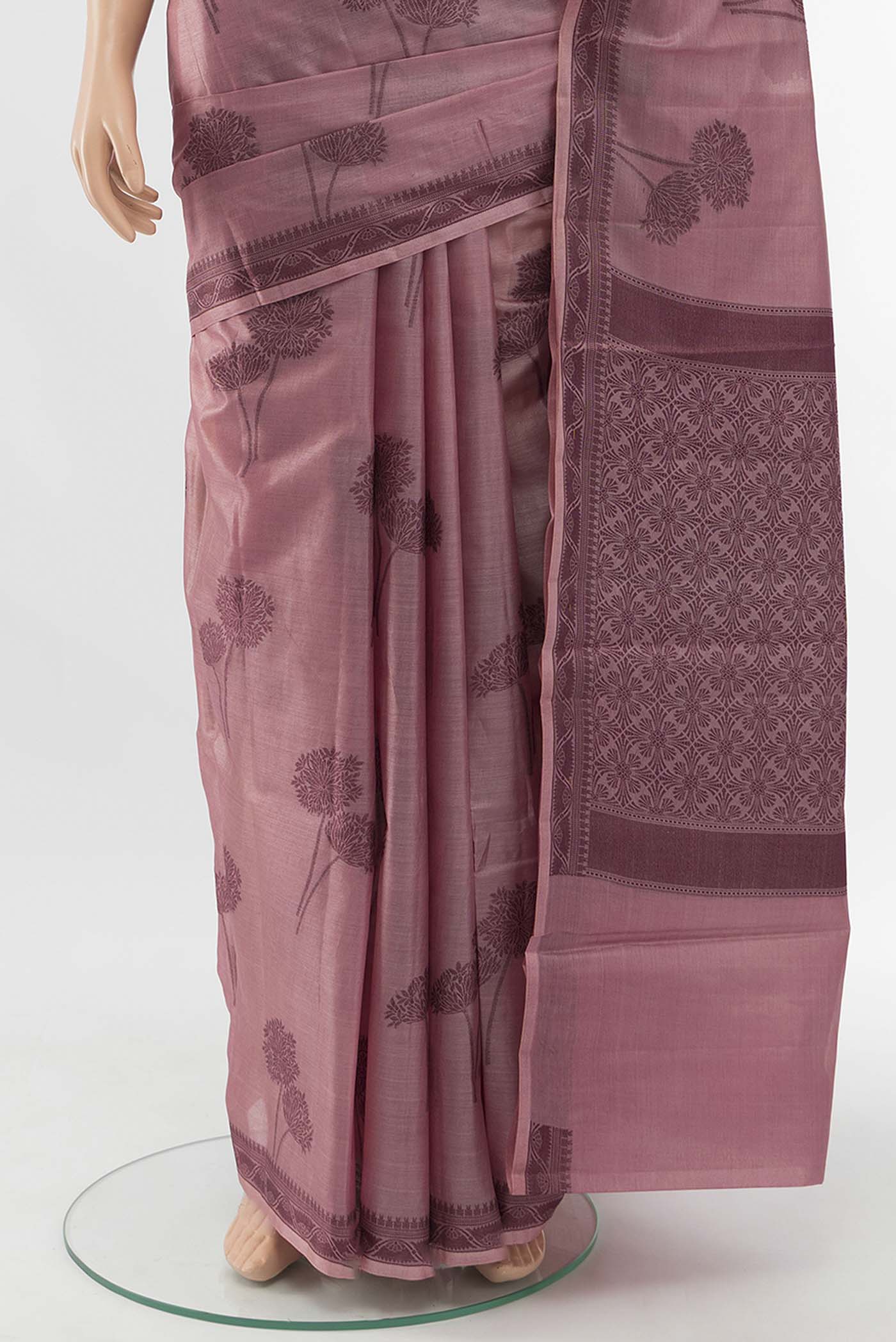 Imperial Pink Banarasi Raw Silk Saree - Image 3