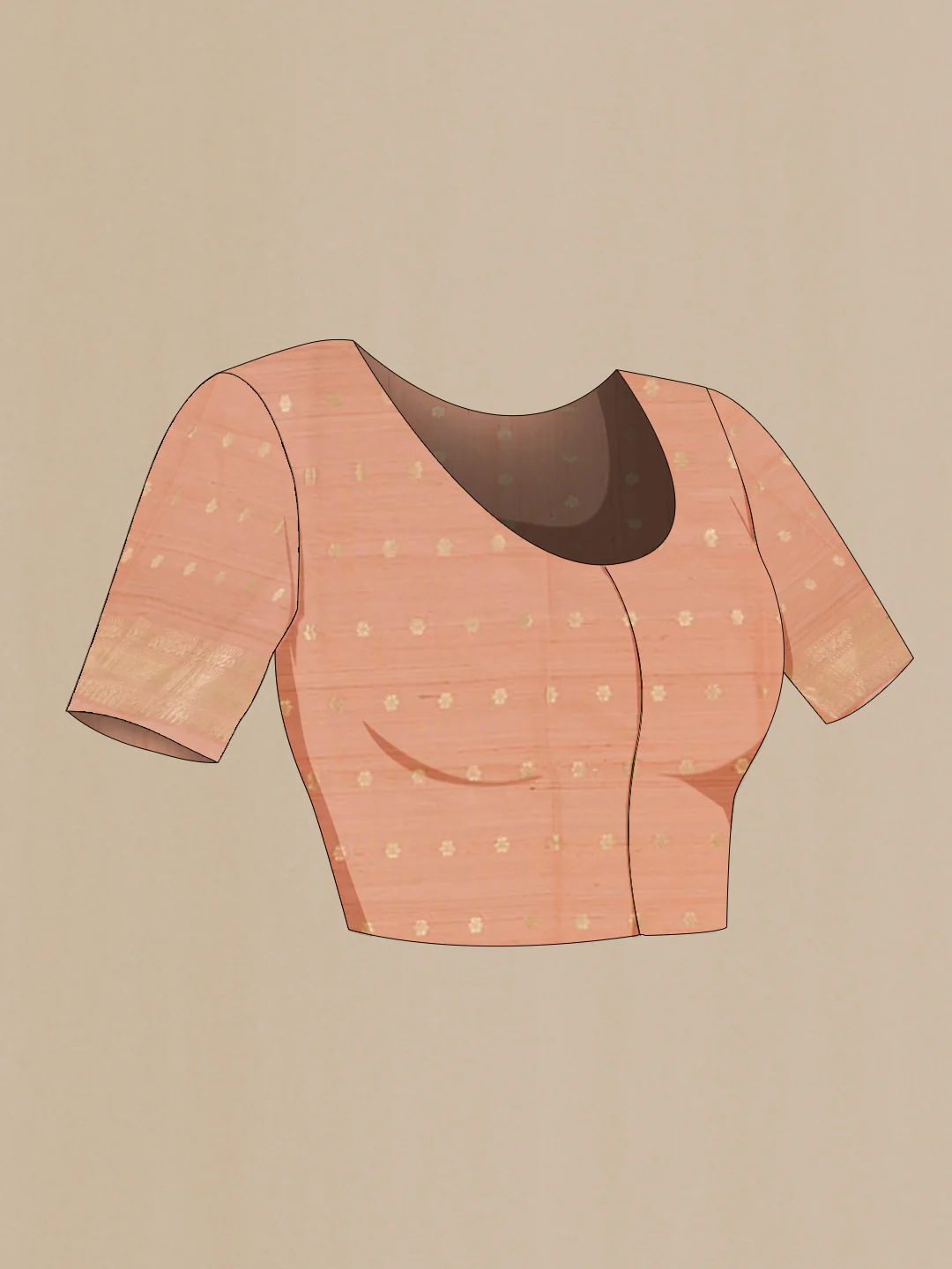 Peach Banarasi Silk Saree - Image 4