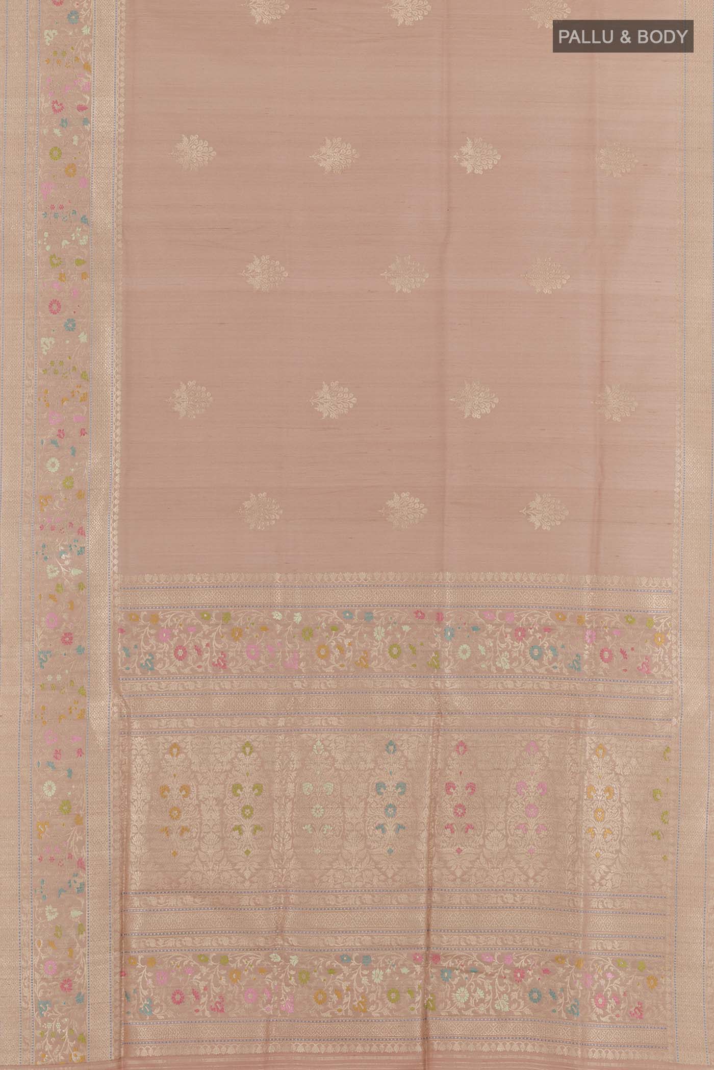 Rose Gold Banarasi Silk Saree - Image 5