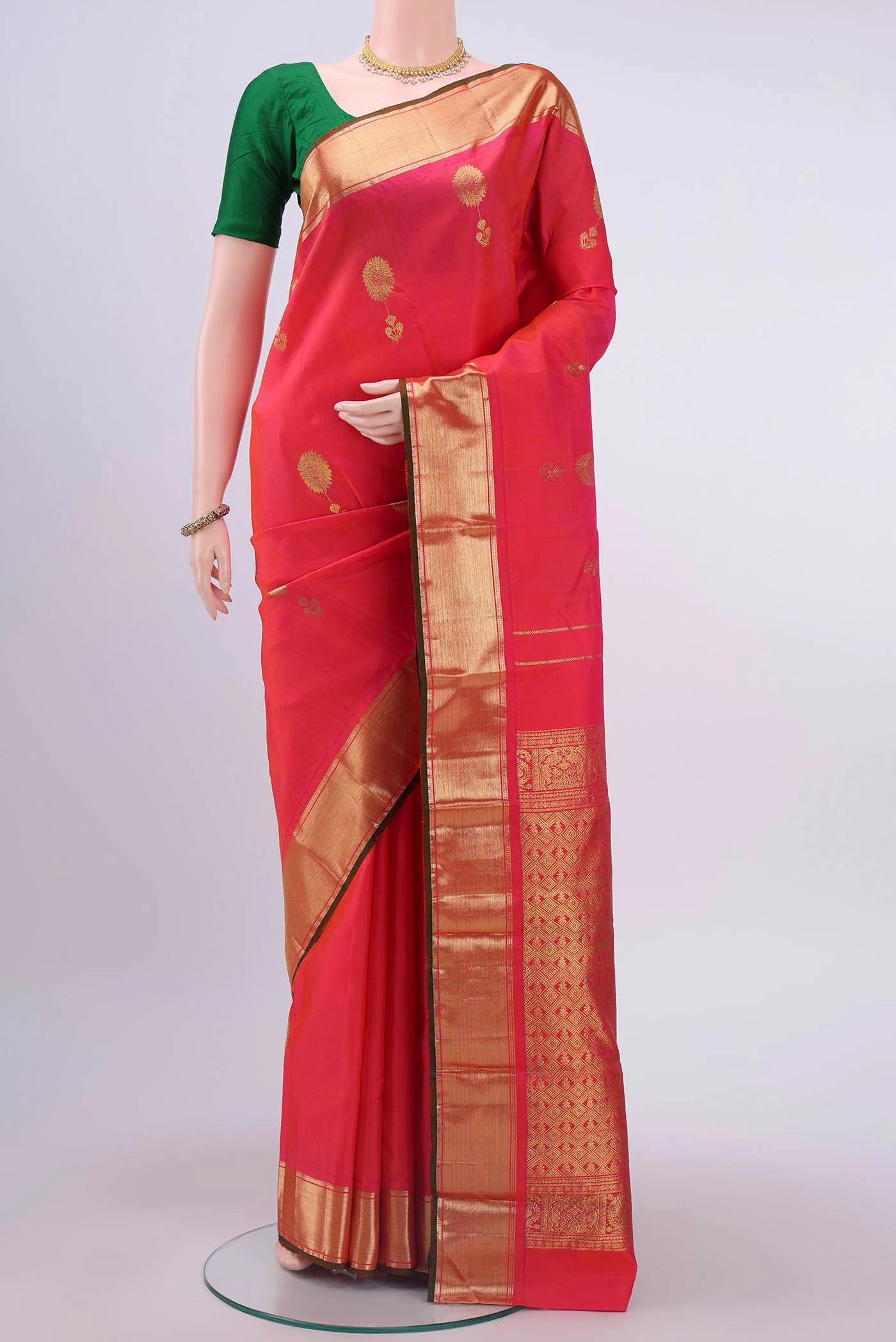 Pink Kanchipuram Silk Saree