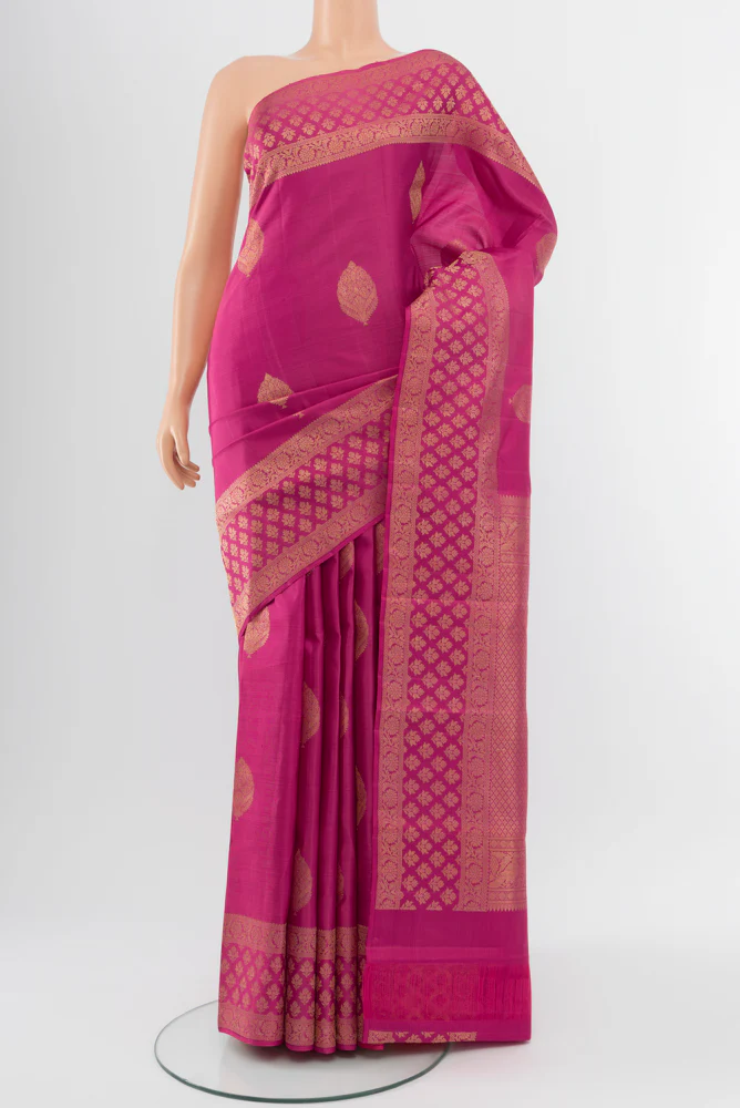 Dark Pink Kanjivaram Silk Saree