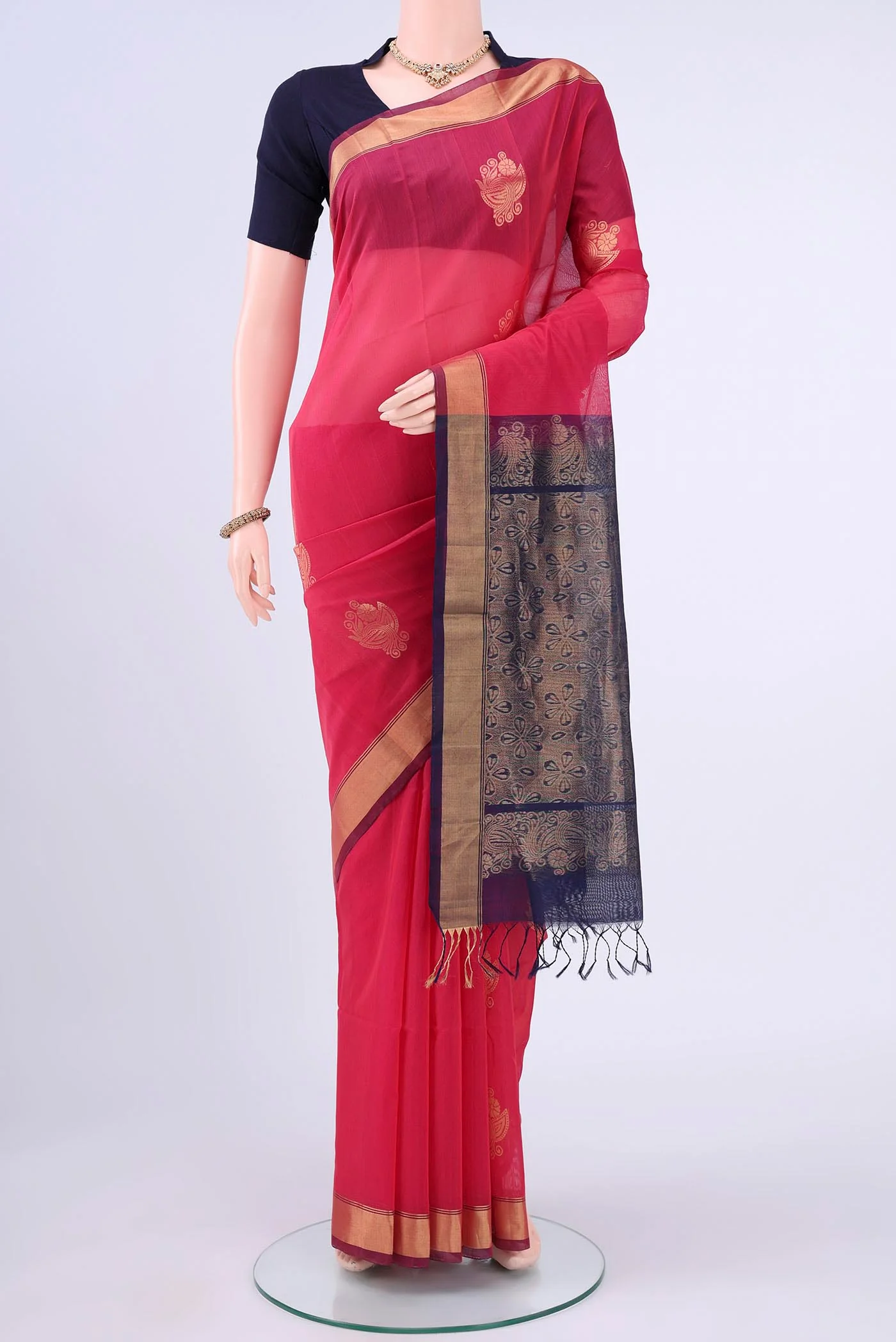 Pink Silk Cotton Saree