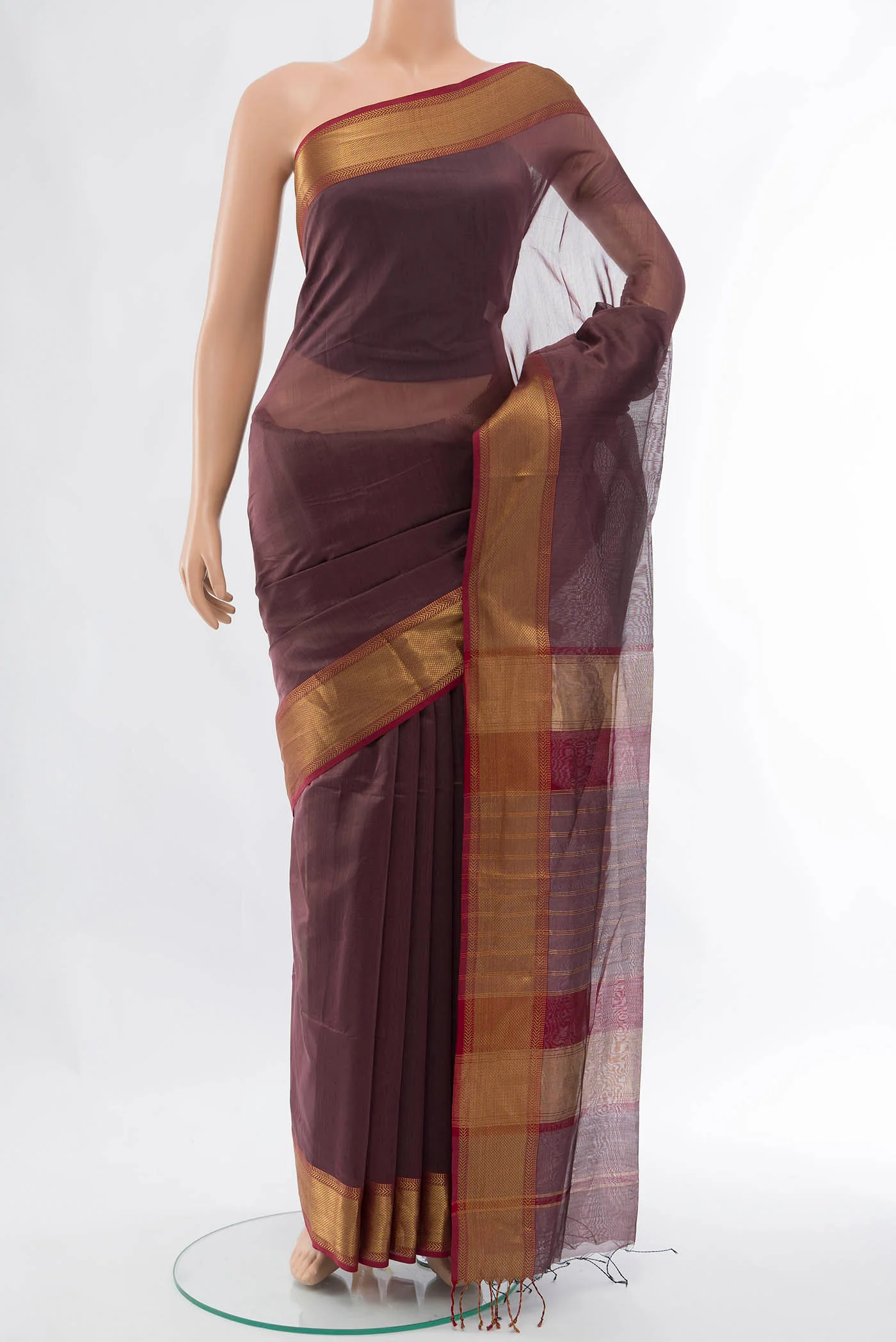 Imperial Pink Maheshwari Silk Cotton Saree