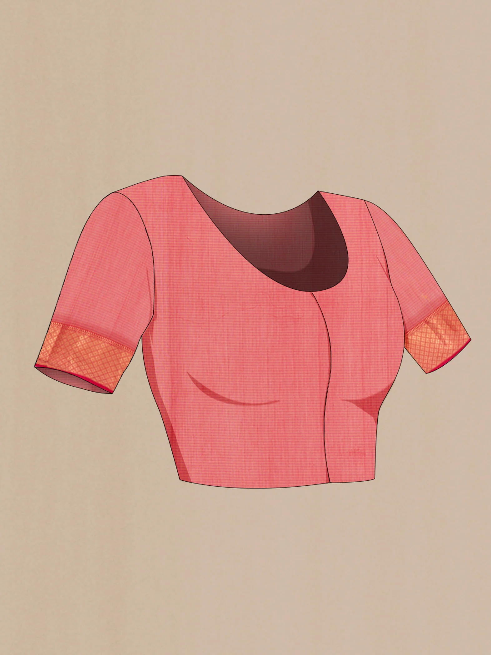 Imperial Pink Maheshwari Silk Cotton Saree - Image 4