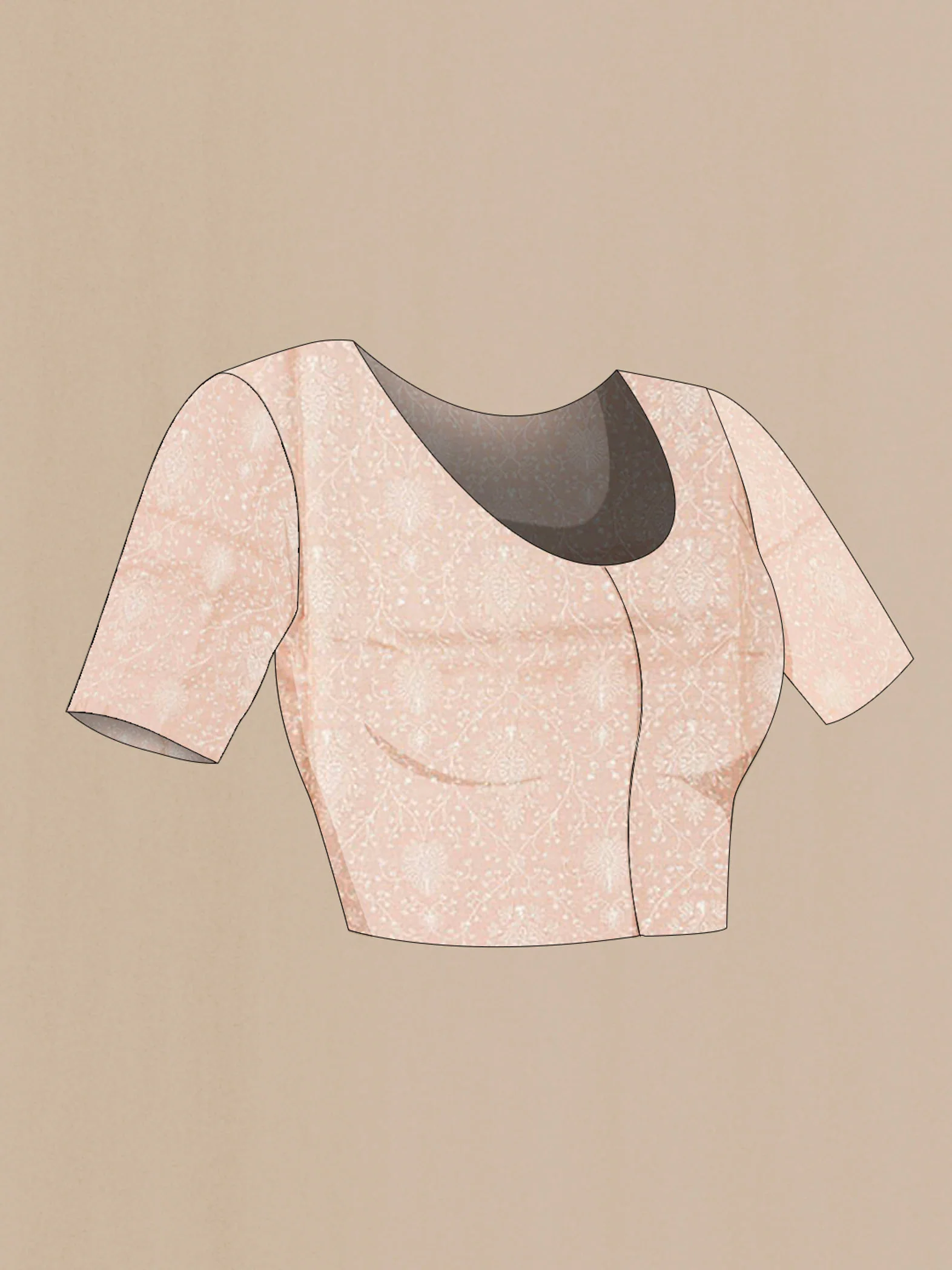 Beige Tussar Saree - Image 4