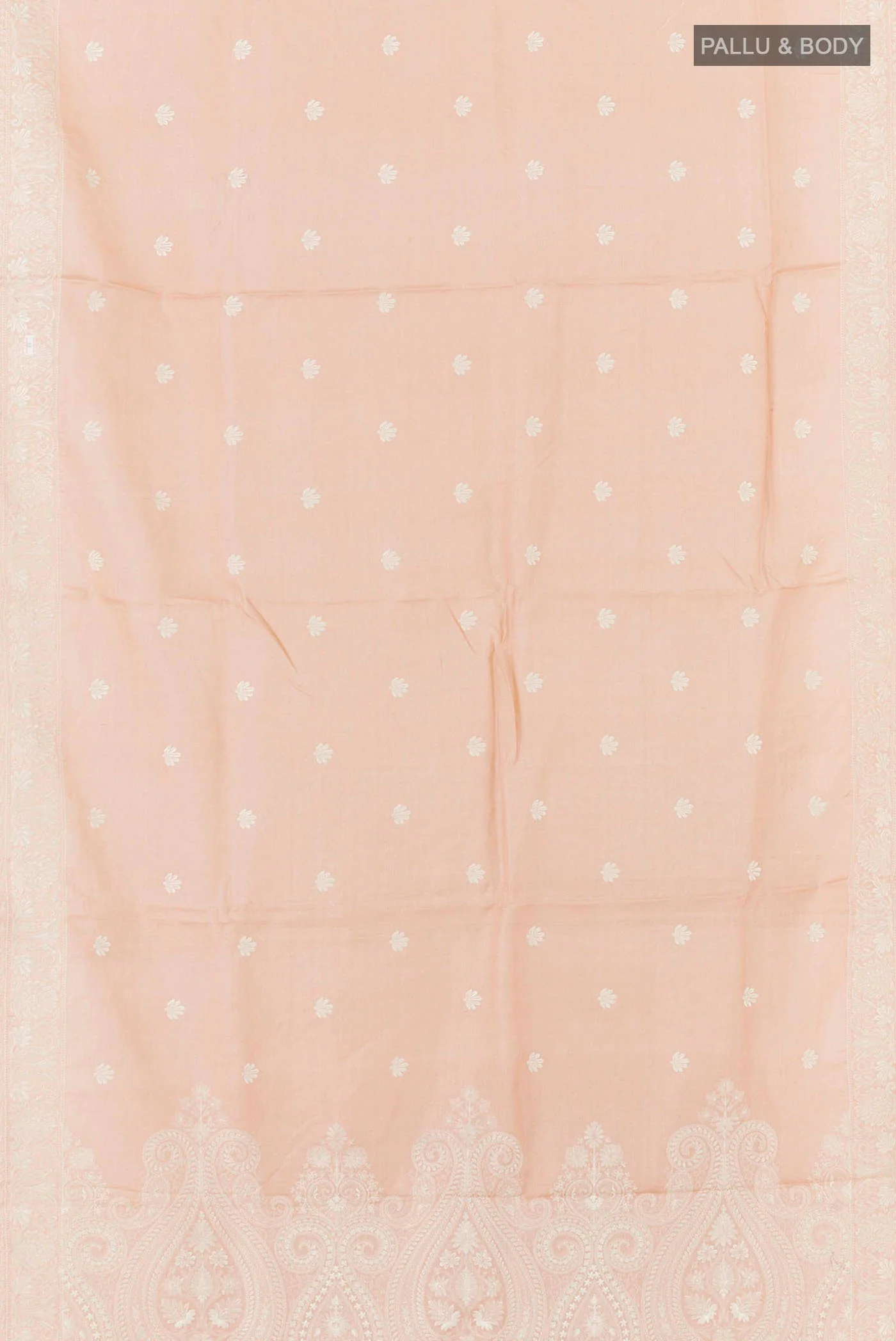 Beige Tussar Saree - Image 5