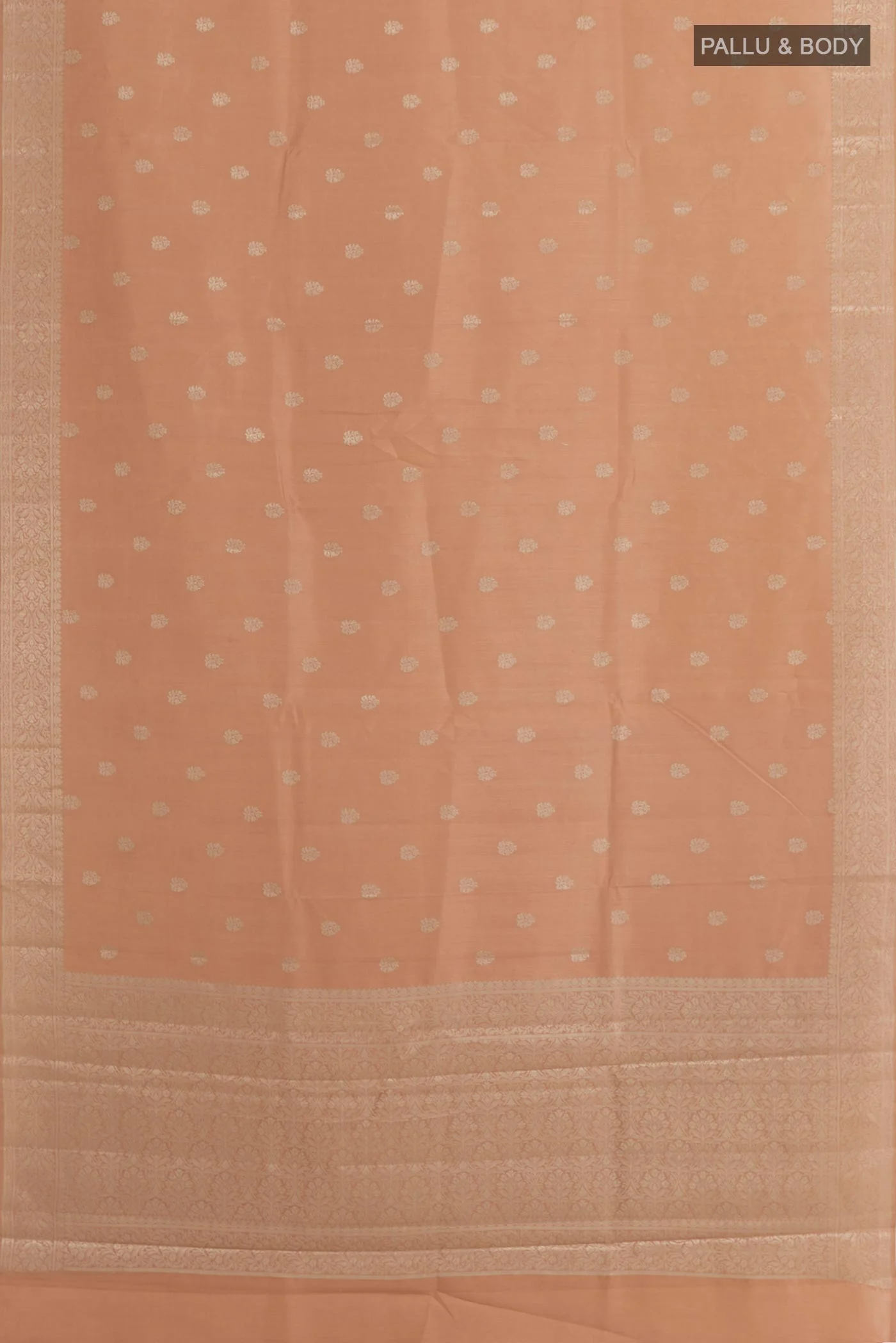 Rose Gold Banarasi Raw Silk Saree - Image 3