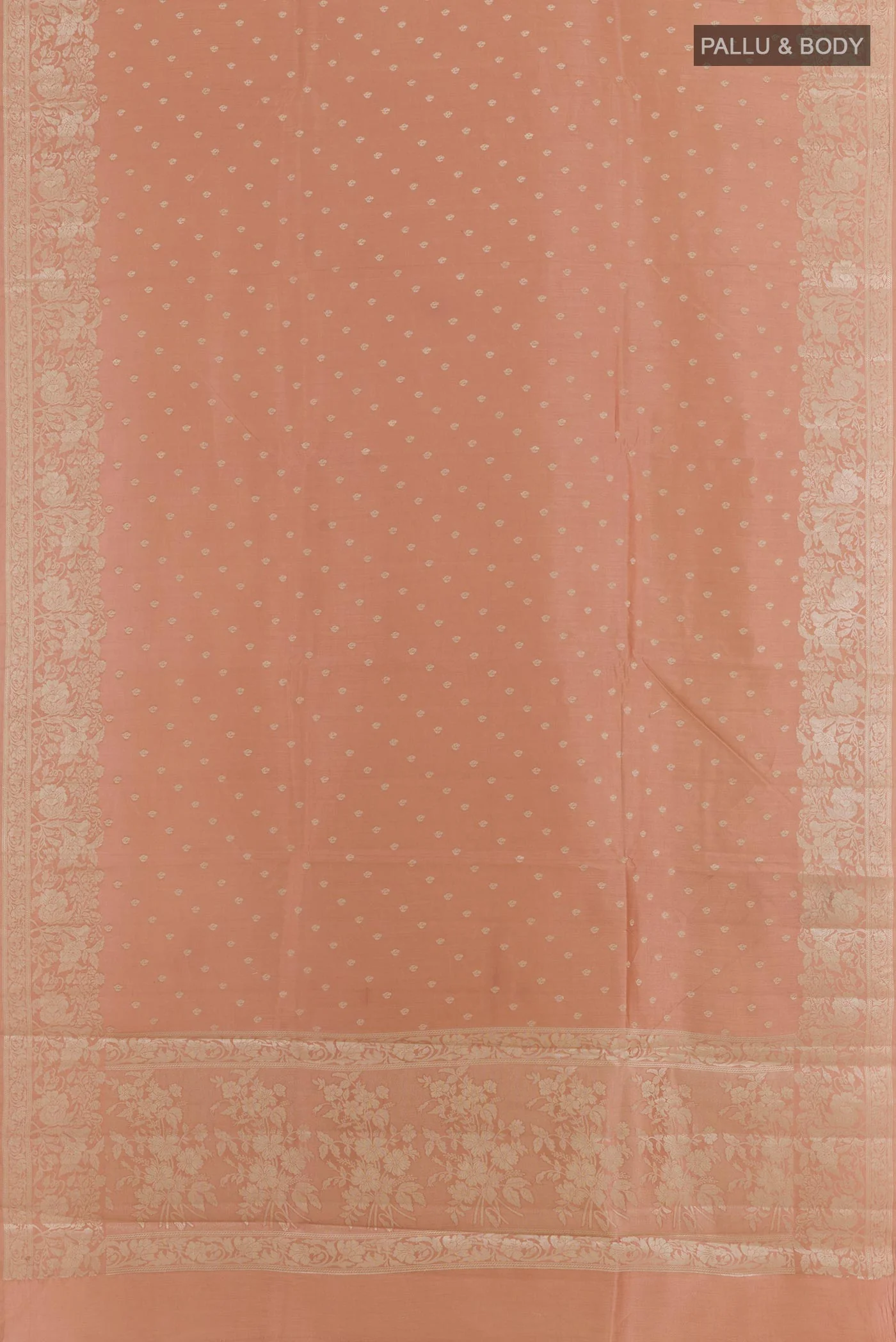 Rose Gold Banarasi Raw Silk Saree - Image 3