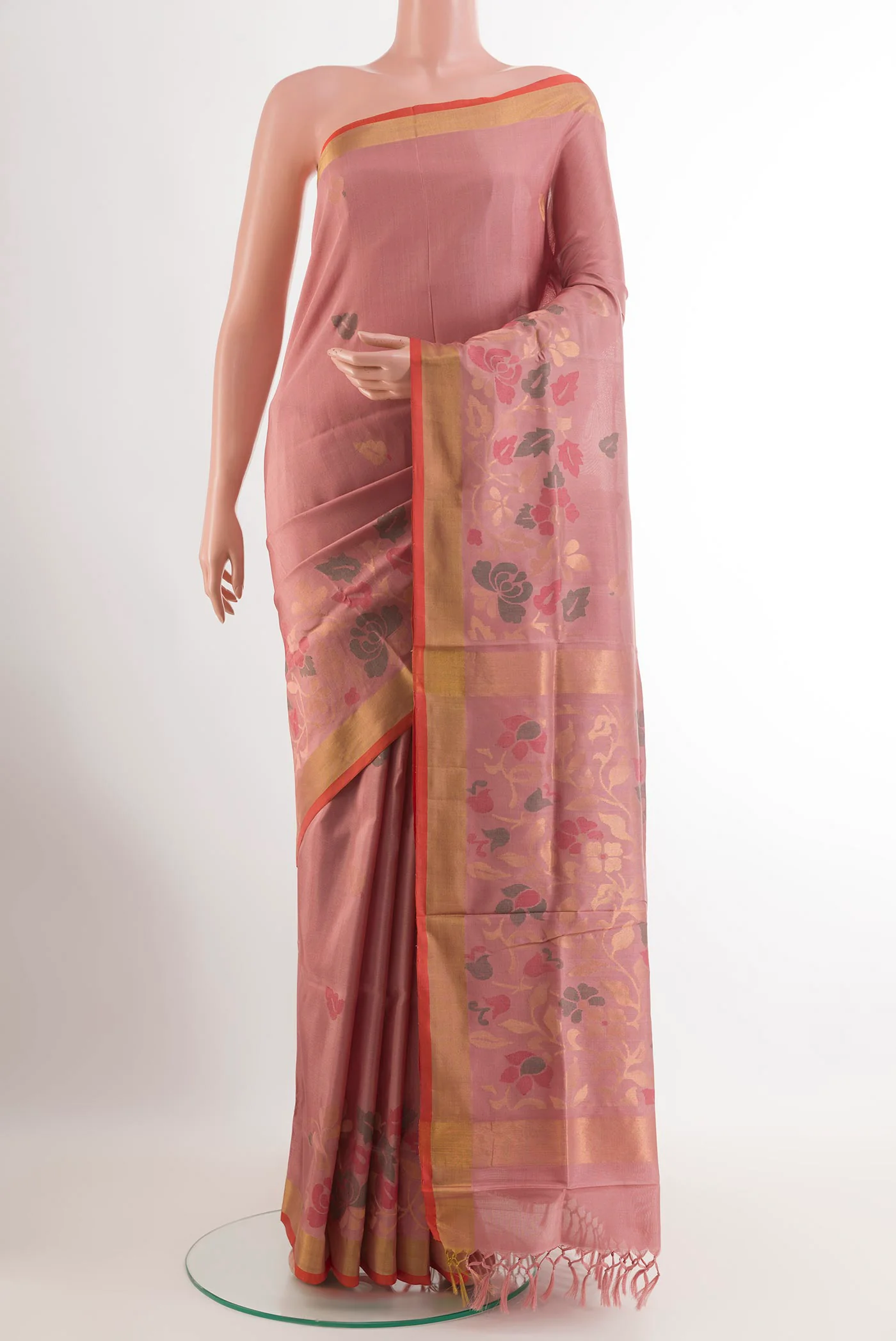 Rose Gold Uppada Silk Saree
