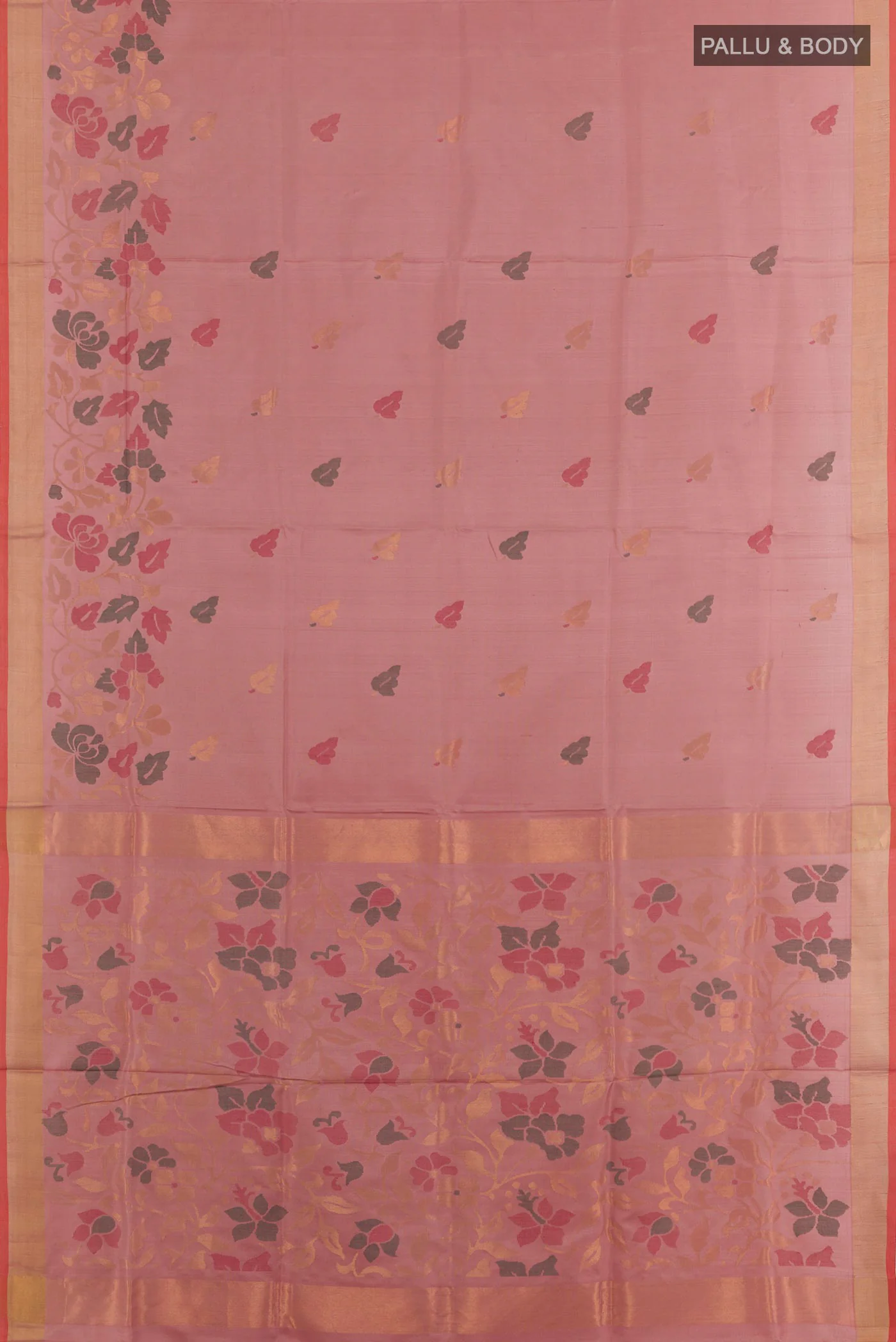 Rose Gold Uppada Silk Saree - Image 5