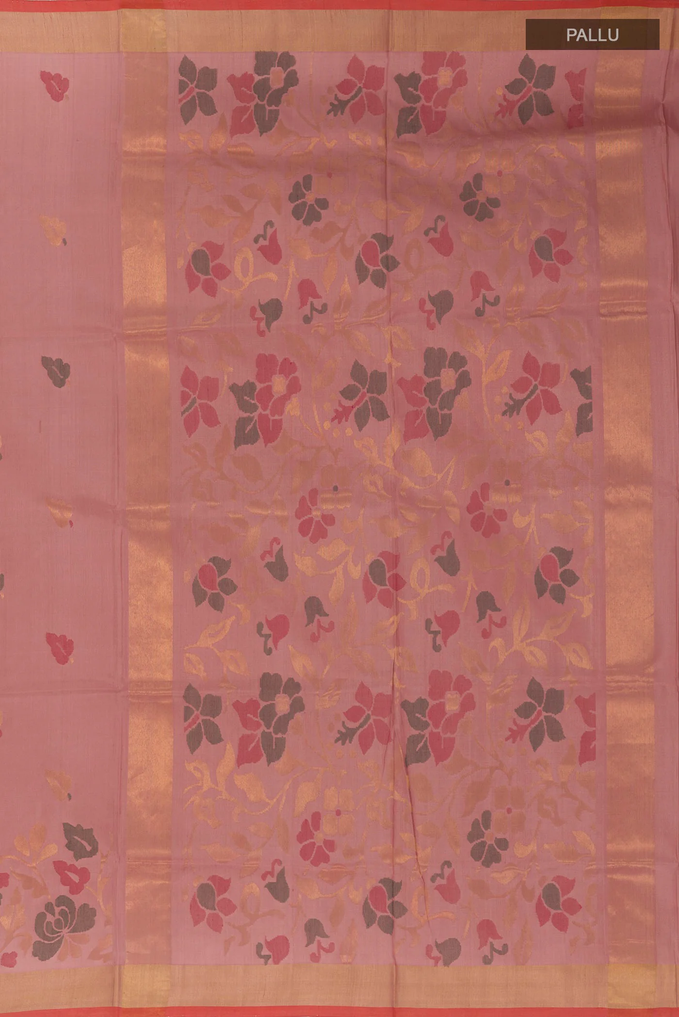 Rose Gold Uppada Silk Saree - Image 6
