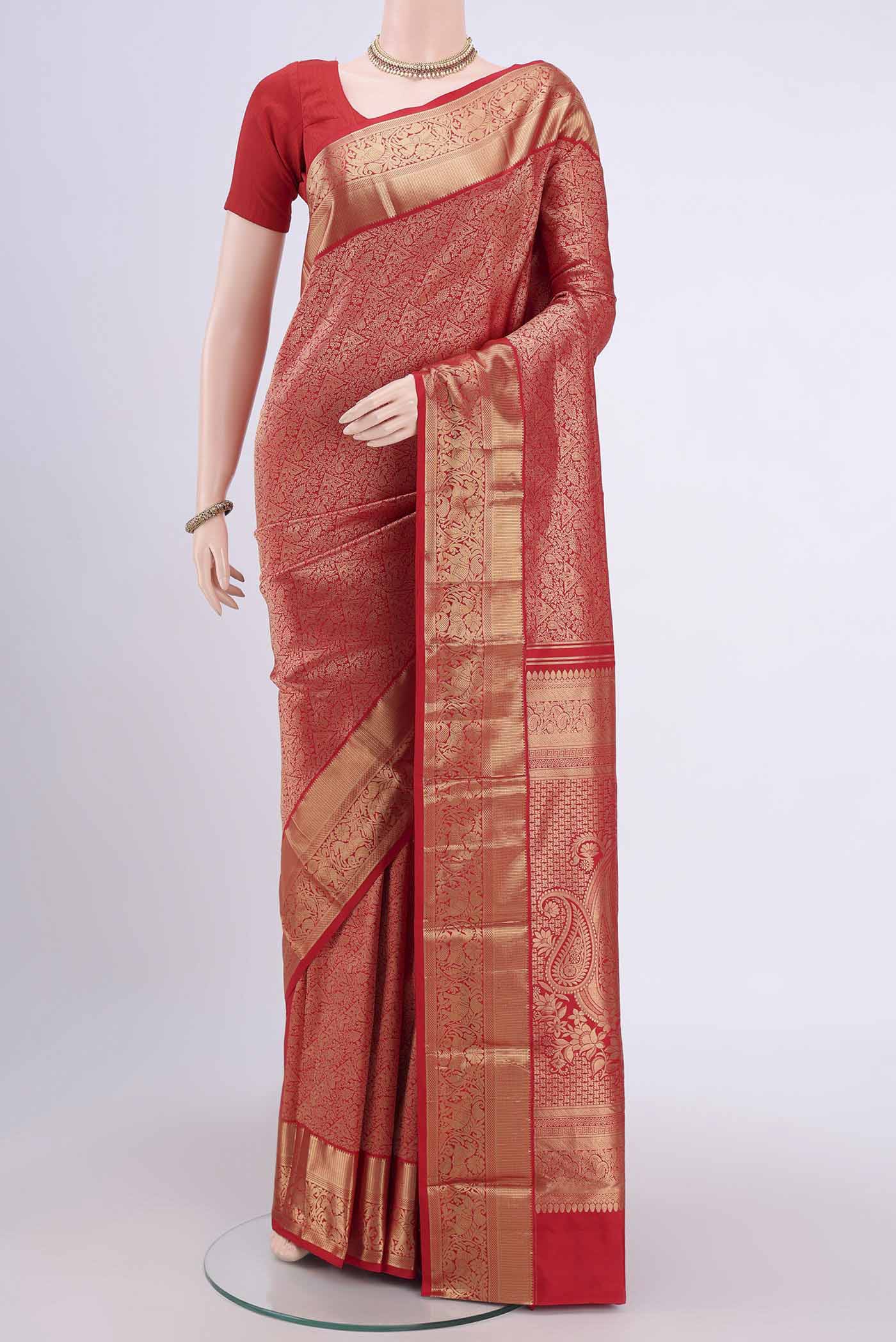 Imperial Red Bangalore Silk Saree