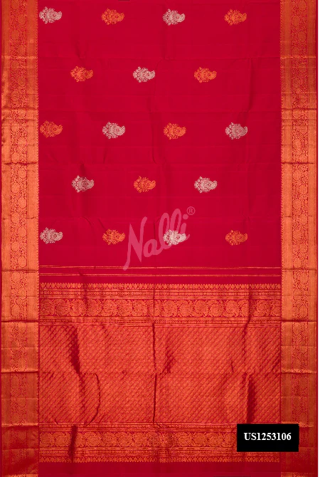 Imperial Red Dual Tone Kanchipuram Silk Saree