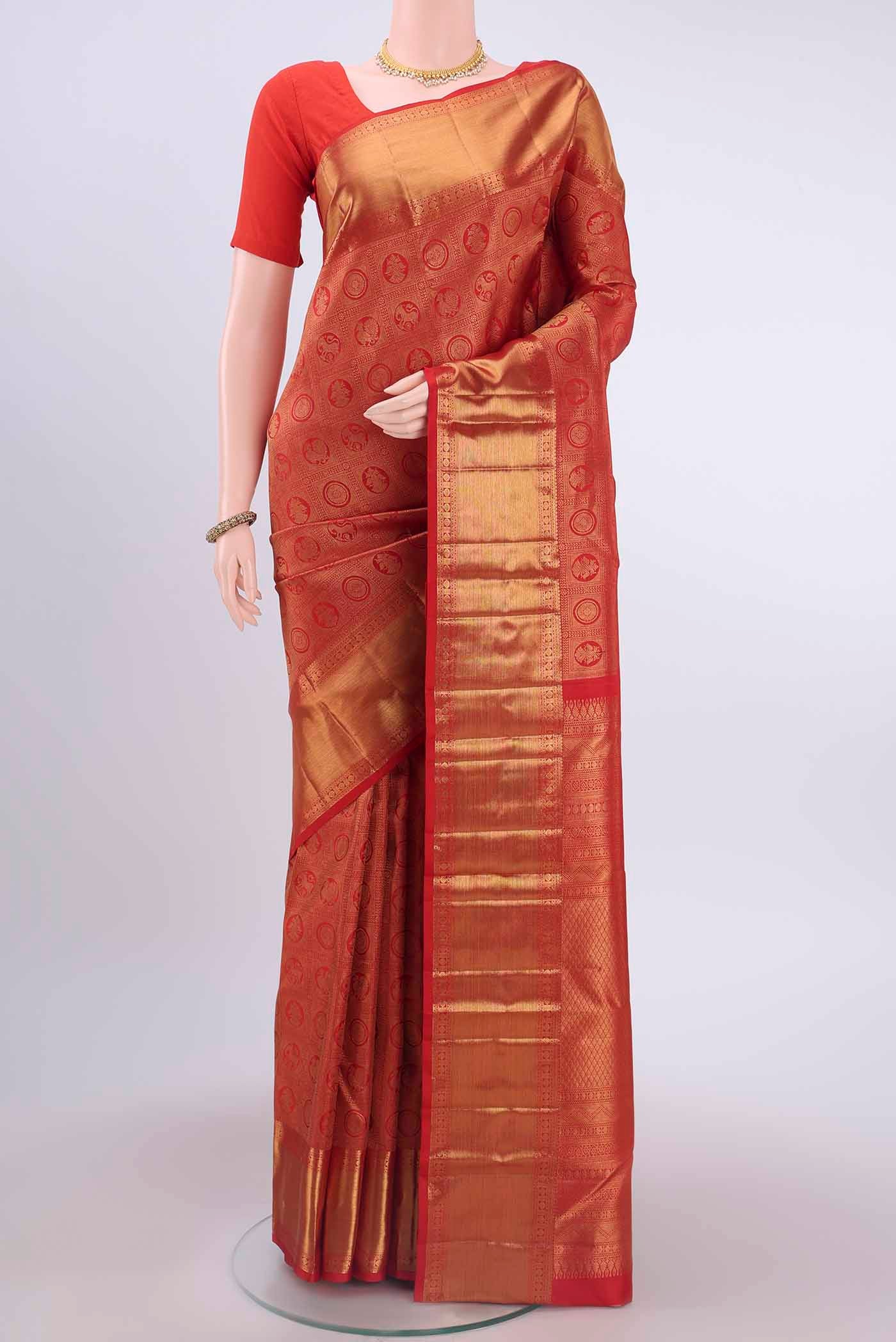 Imperial Red Kanjivaram Saree