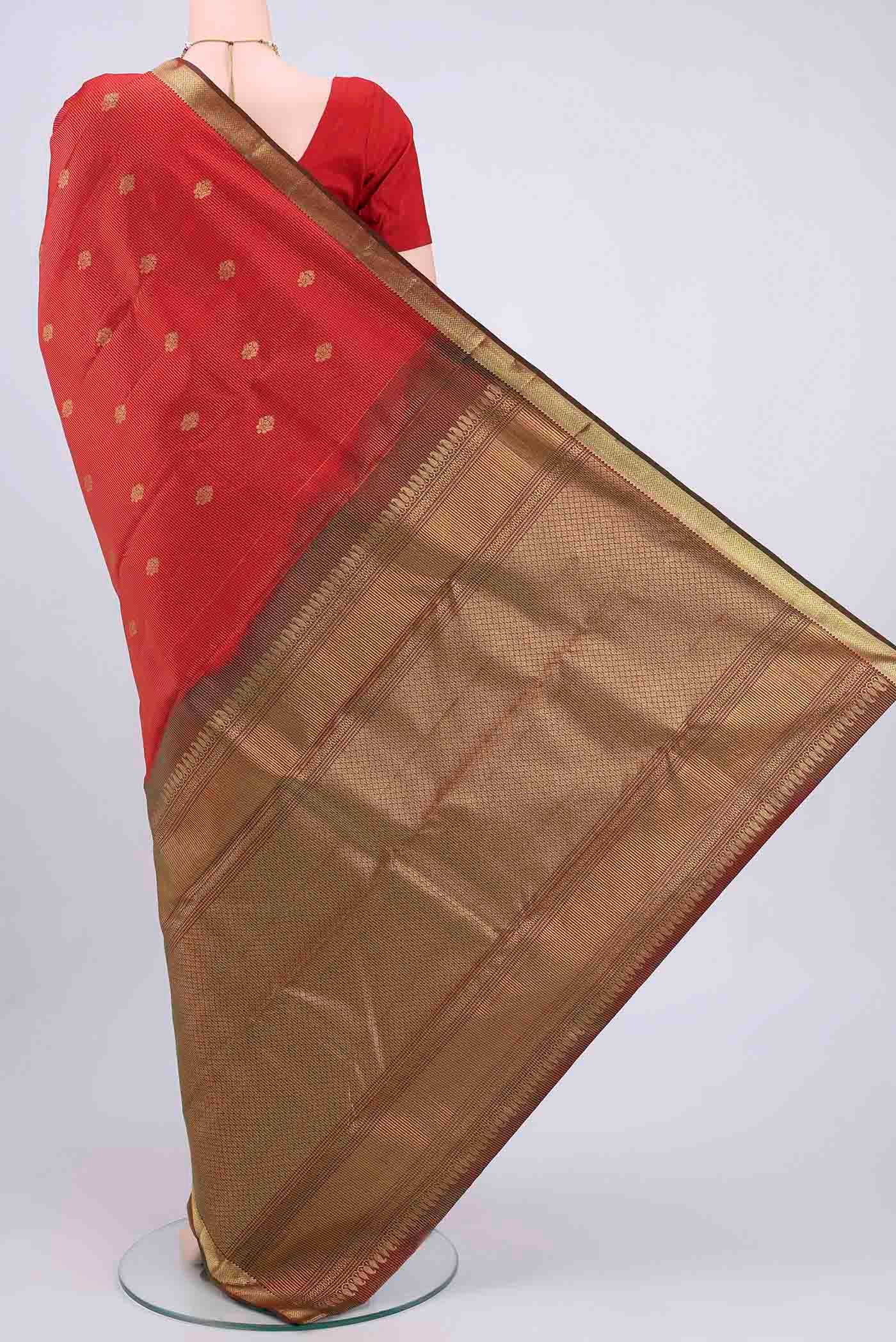 Imperial Red Kanchipuram Saree - Image 3