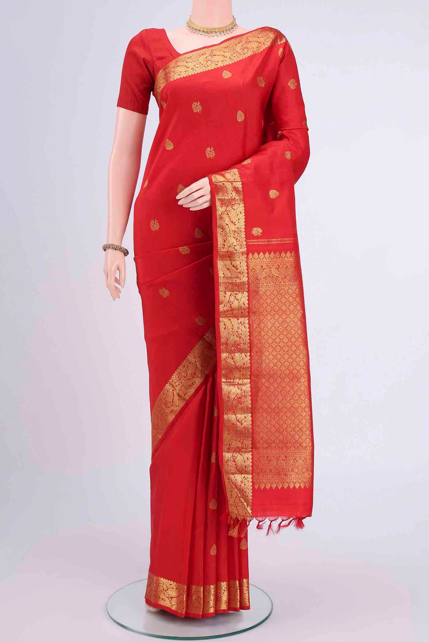Imperial Red Kanjivaram Saree