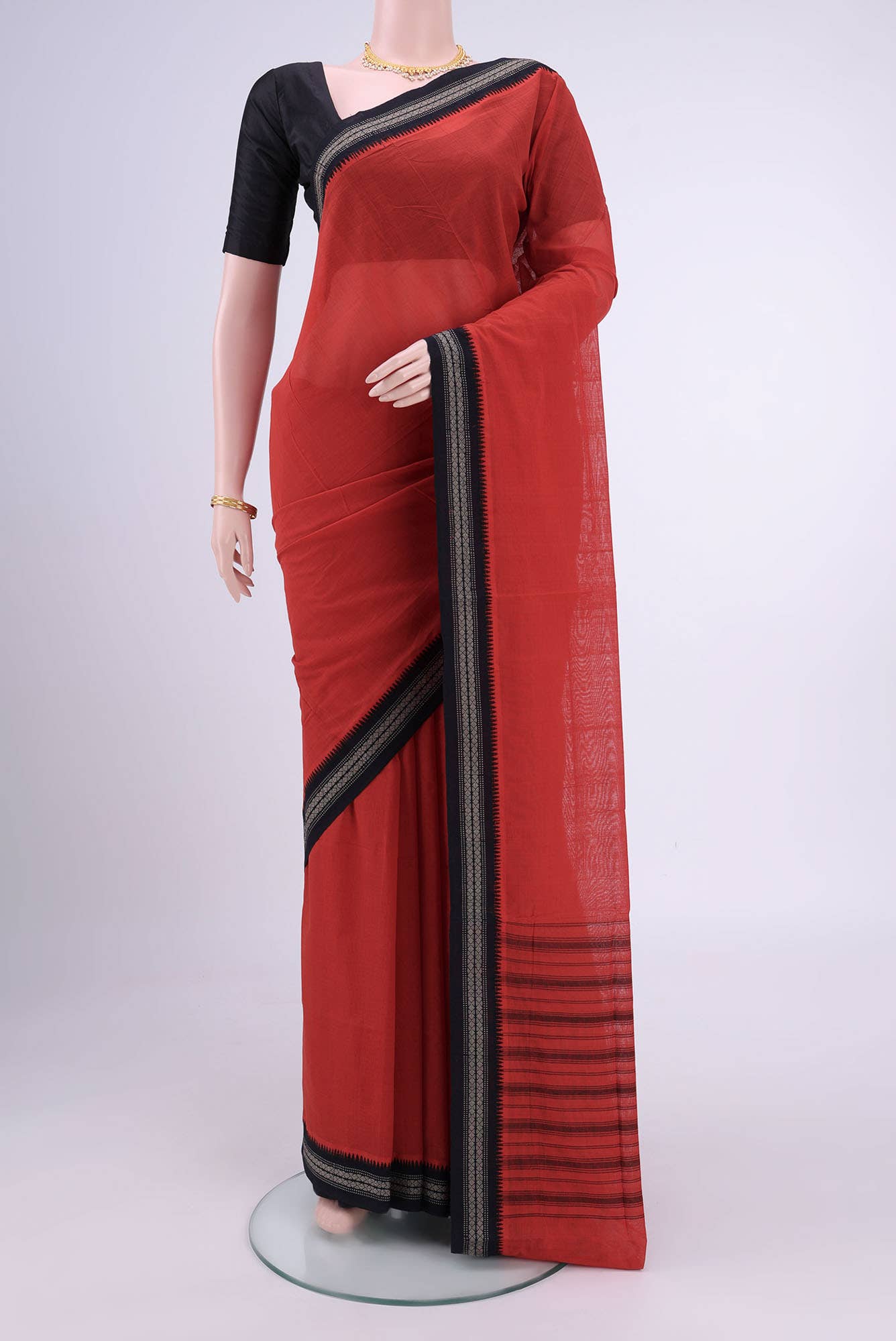 Imperial Red Khadi Cotton Saree