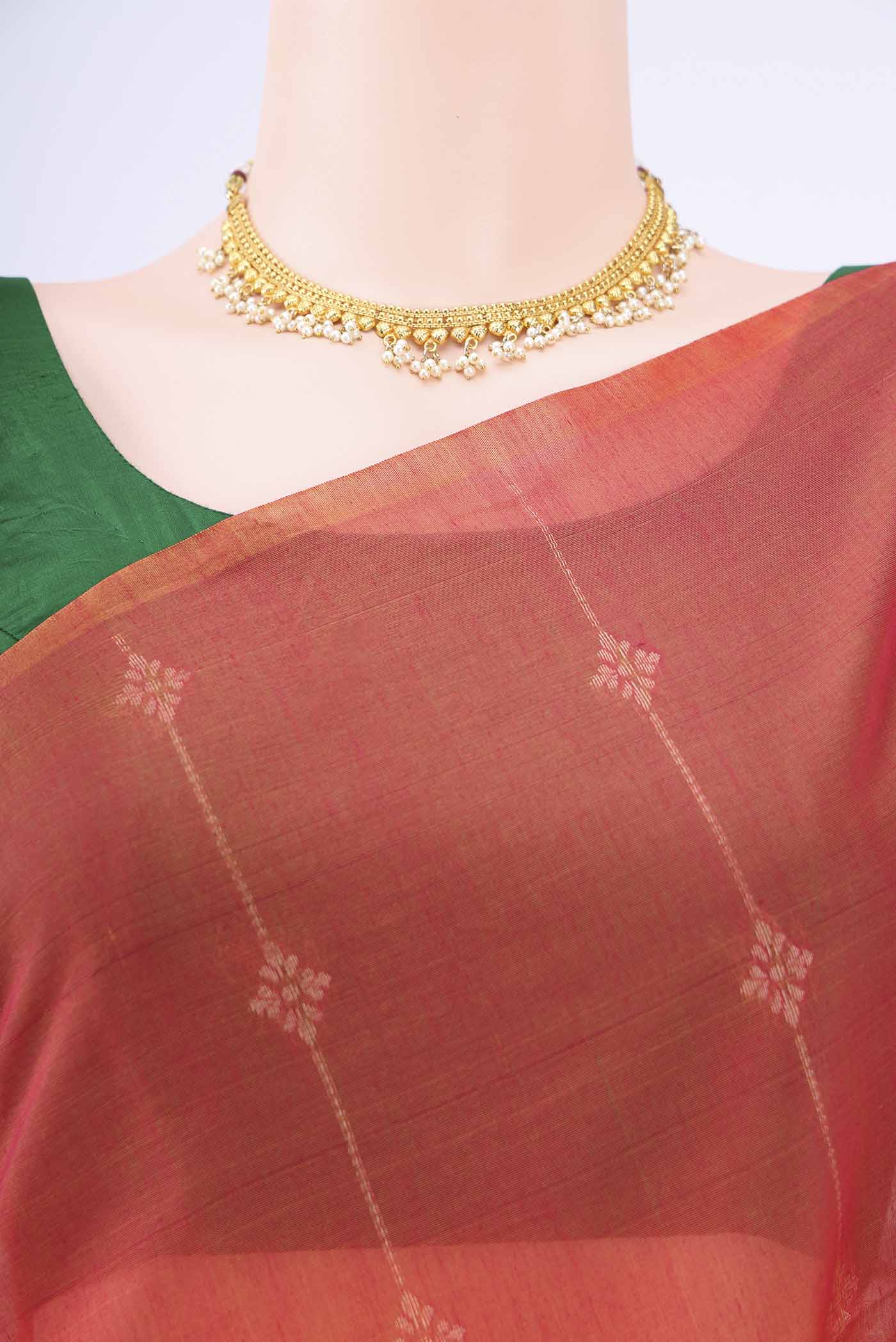 Imperial Red Kota Cotton Saree - Image 2