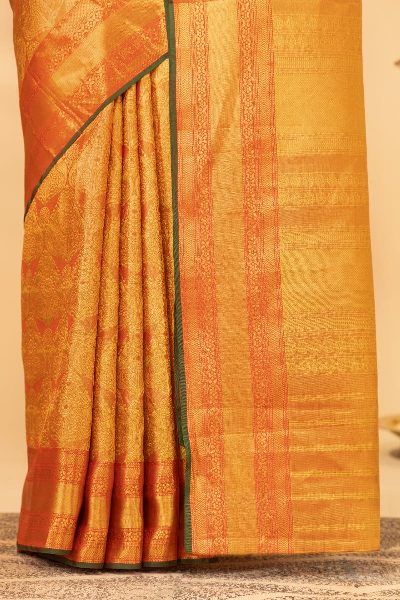 Inakili-Red Kanchipuram Silk Saree - Image 4