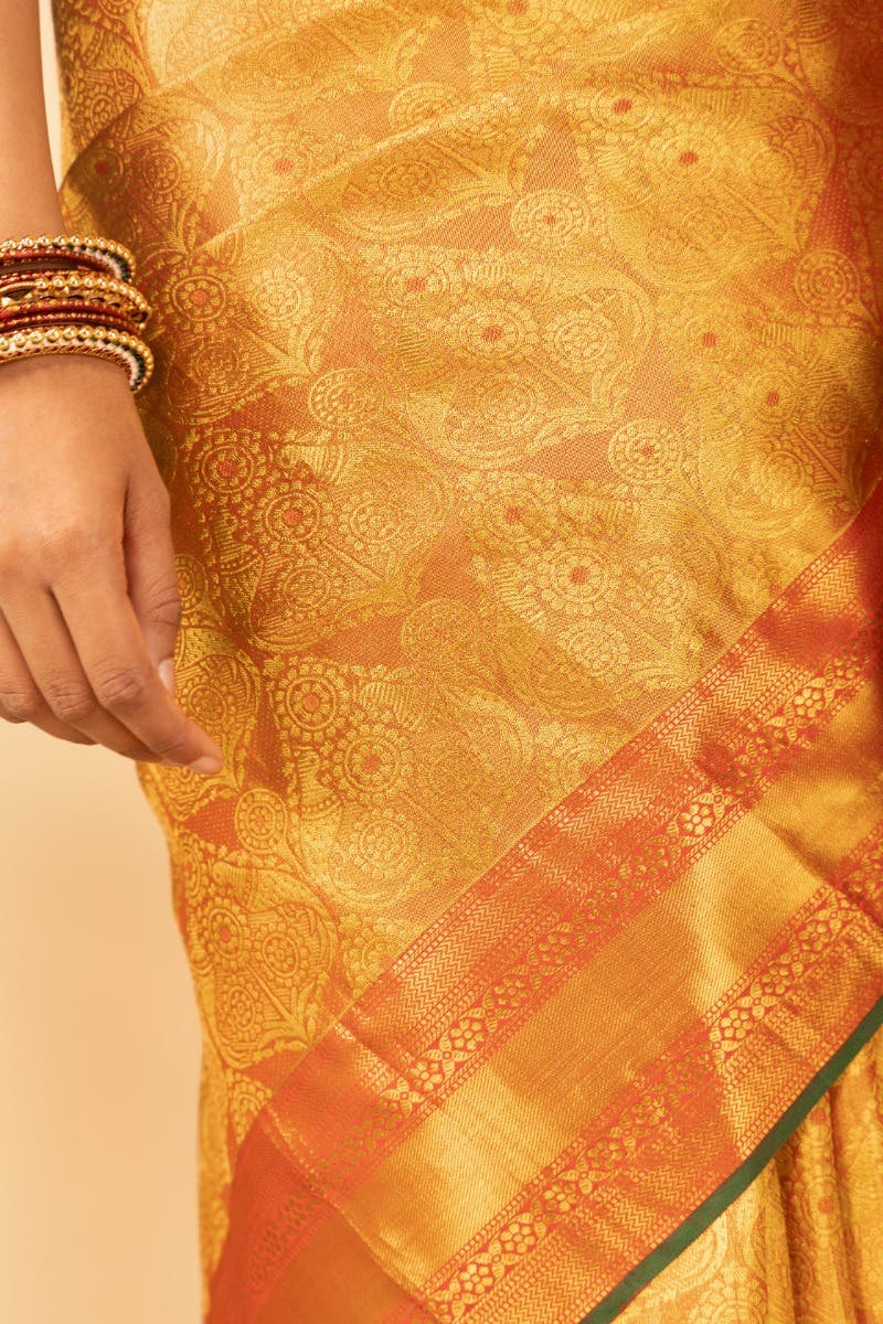 Inakili-Red Kanchipuram Silk Saree - Image 5